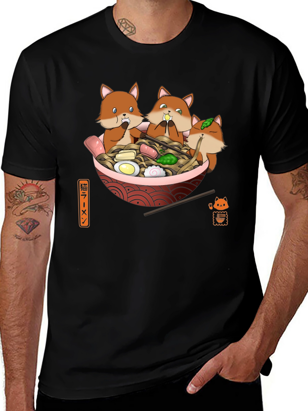 Fox Ramen T-Shirt: Cute Cartoon Graphic Tee