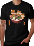 Fox Ramen T-Shirt: Cute Cartoon Graphic Tee