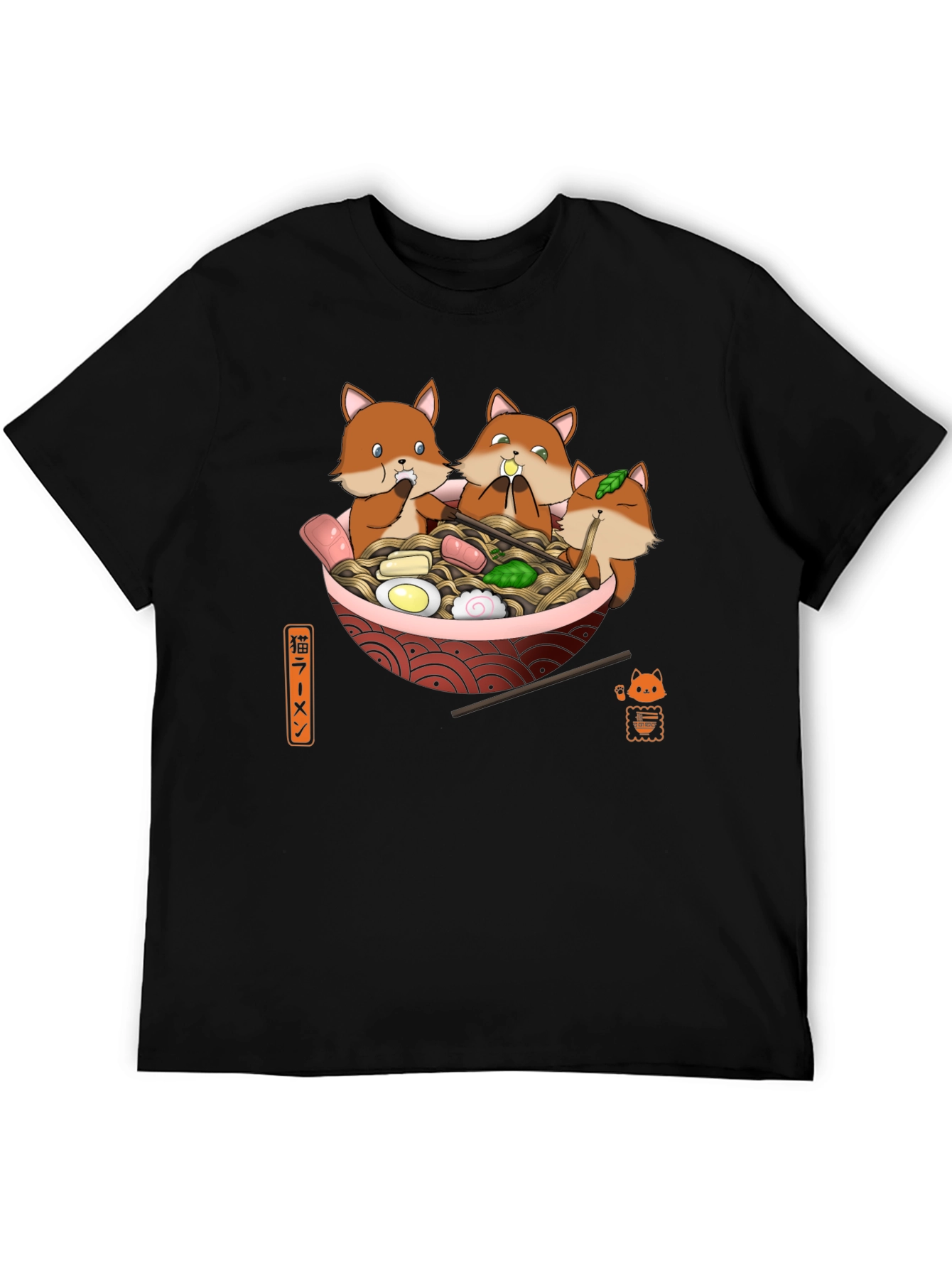 Fox Ramen T-Shirt: Cute Cartoon Graphic Tee