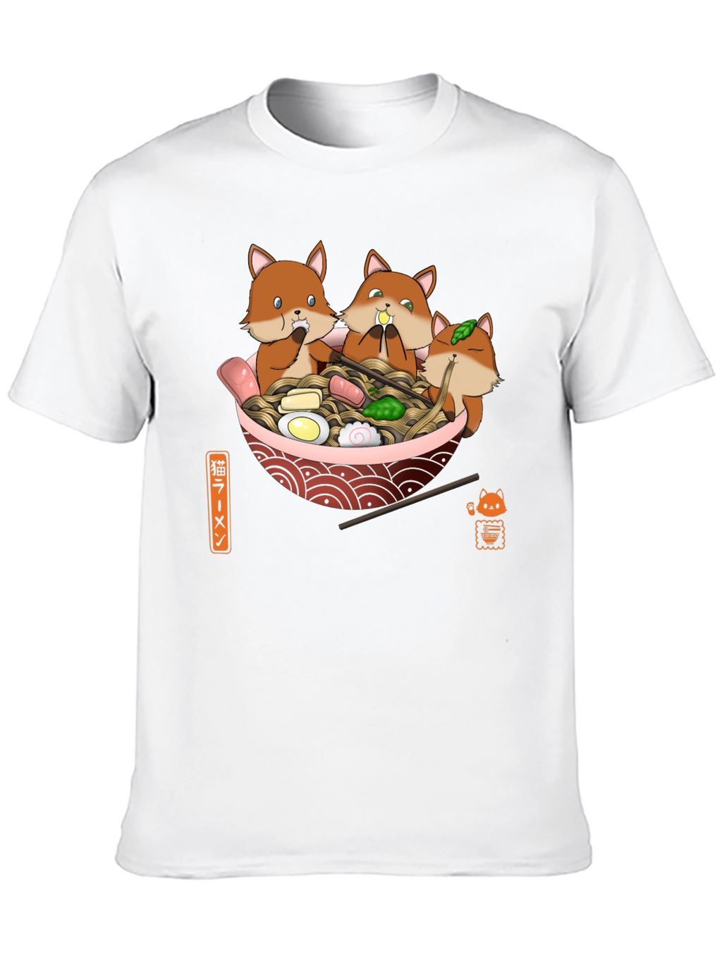 Fox Ramen T-Shirt: Cute Cartoon Graphic Tee
