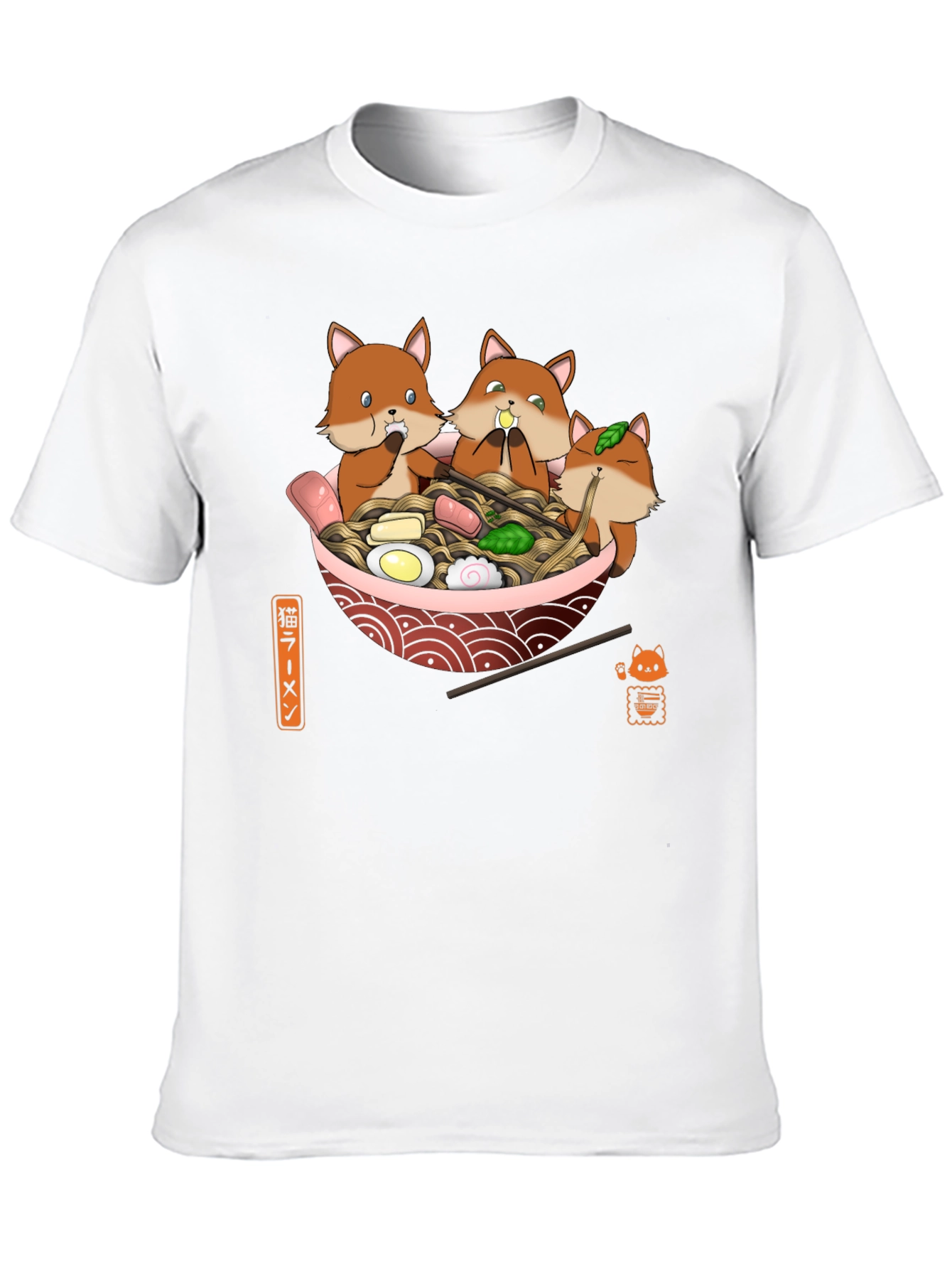 Fox Ramen T-Shirt: Cute Cartoon Graphic Tee
