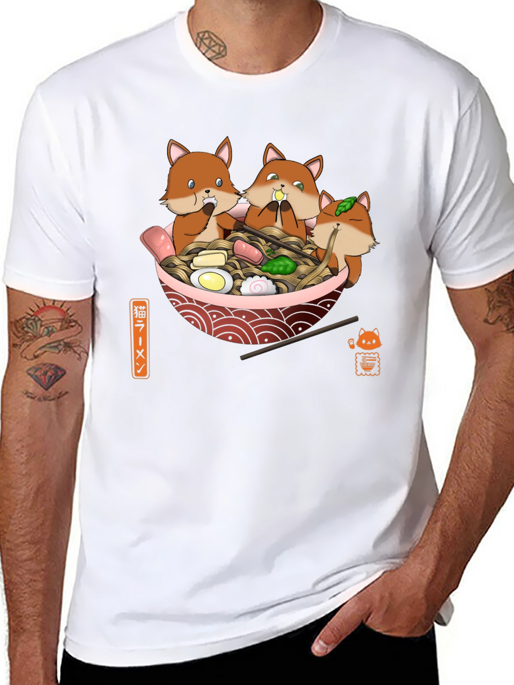 Fox Ramen T-Shirt: Cute Cartoon Graphic Tee