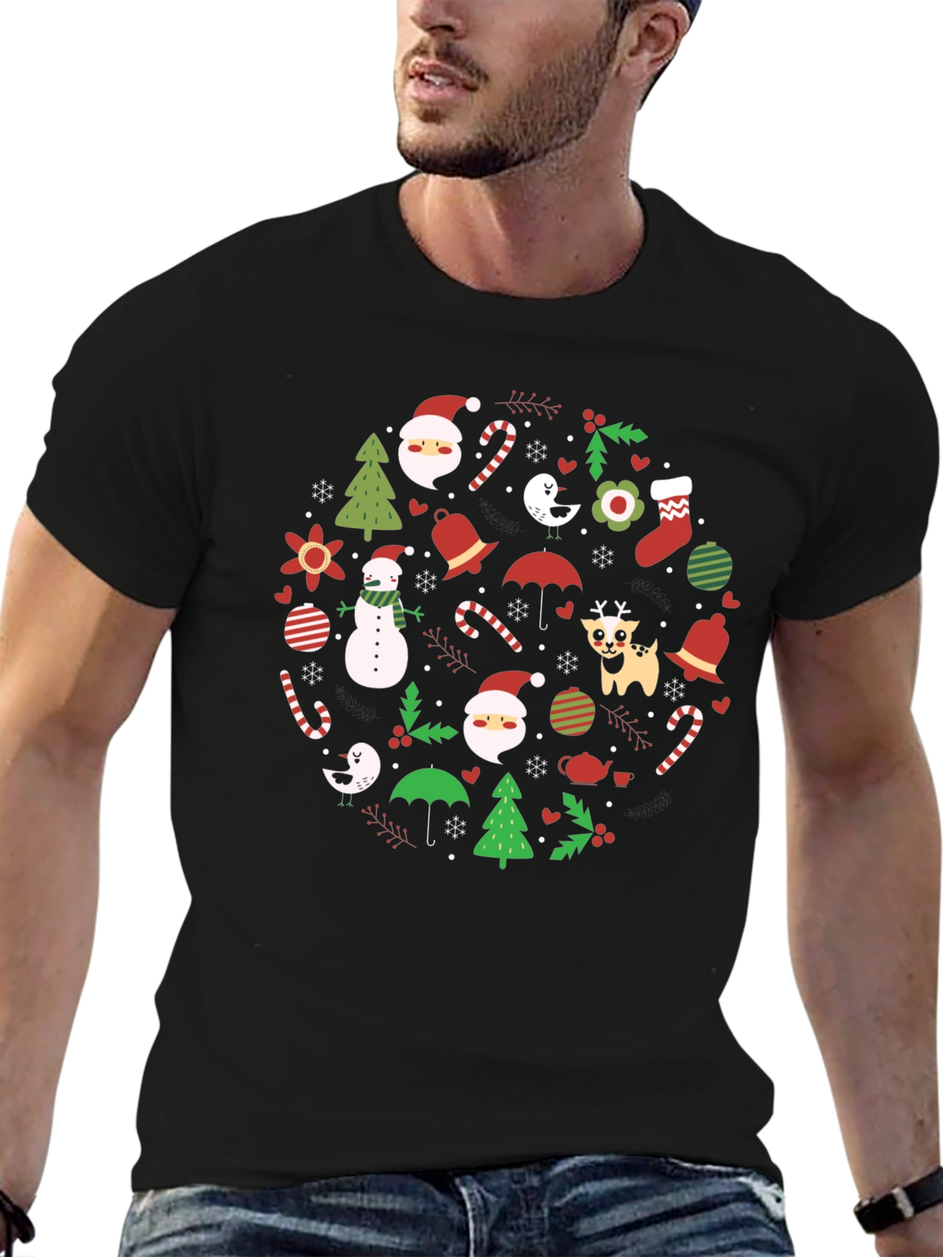 Holiday Cheer Graphic Tee - Christmas Themed T-Shirt