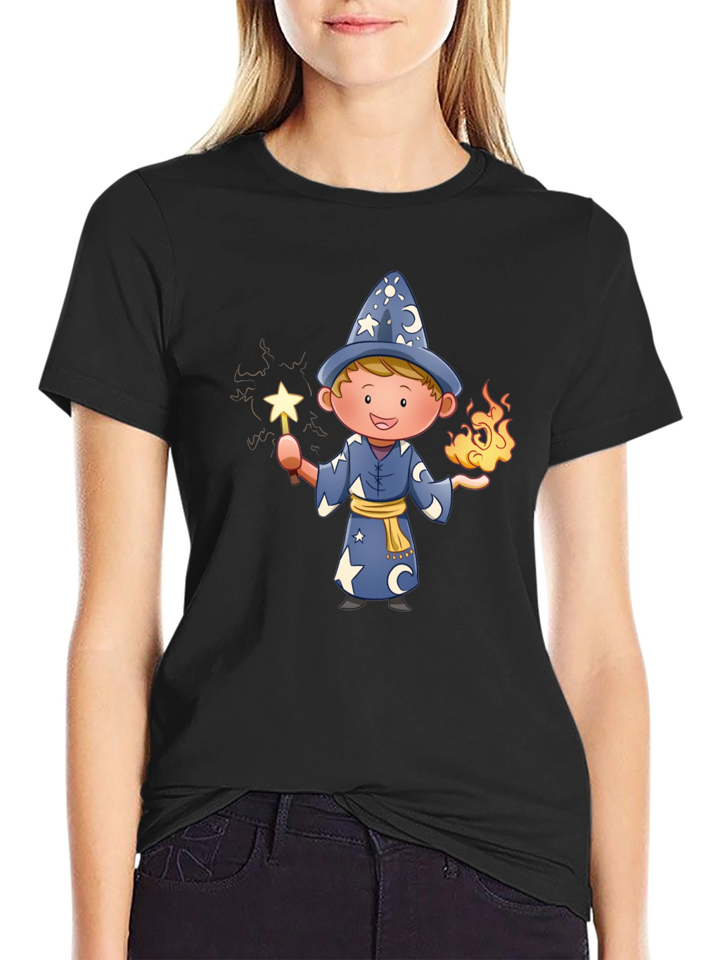 Wizard Graphic Tee - Magical Cartoon Design