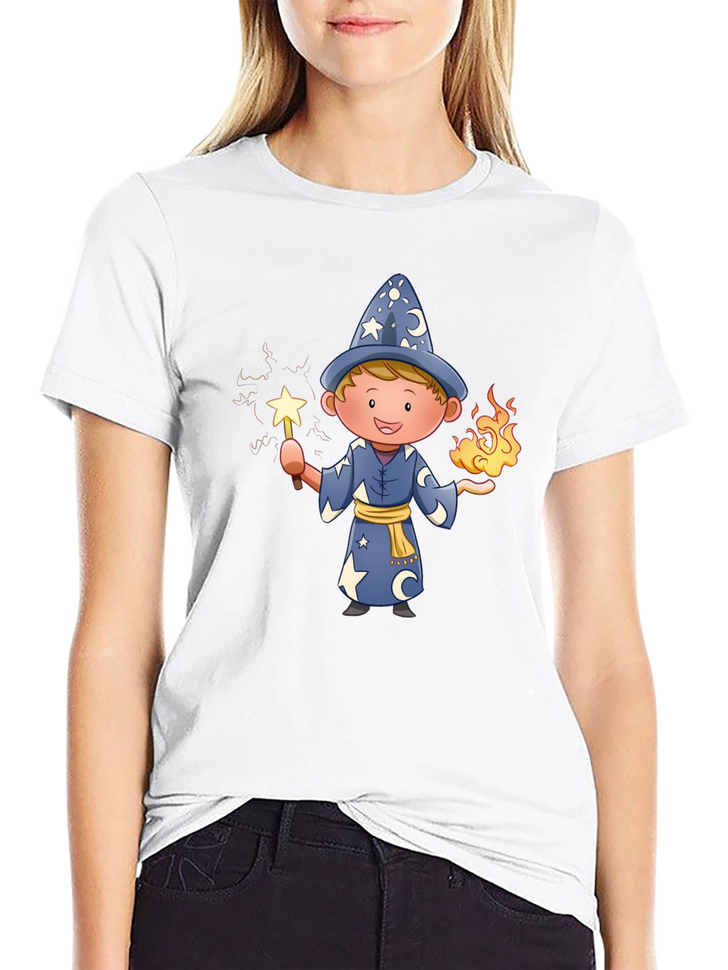 Wizard Graphic Tee - Magical Cartoon Design