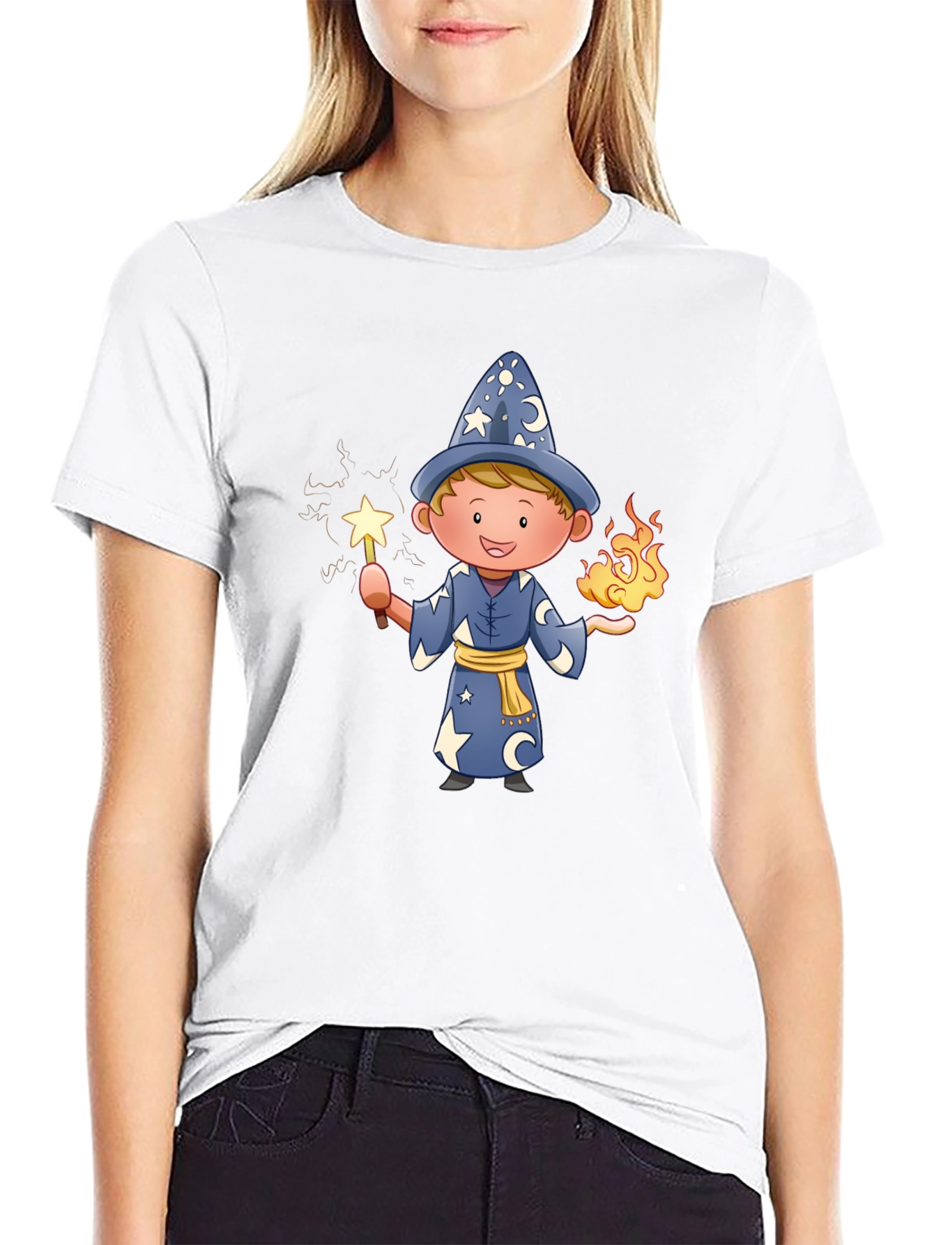 Wizard Graphic Tee - Magical Cartoon Design