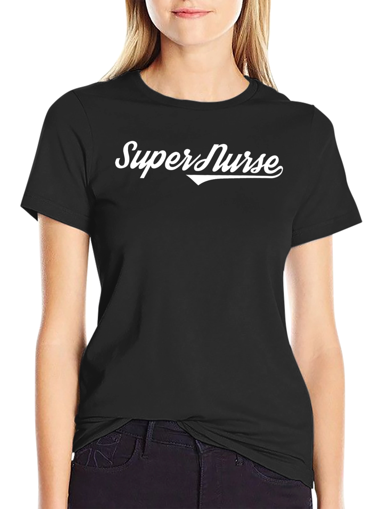 Super Nurse Black Graphic T-Shirt
