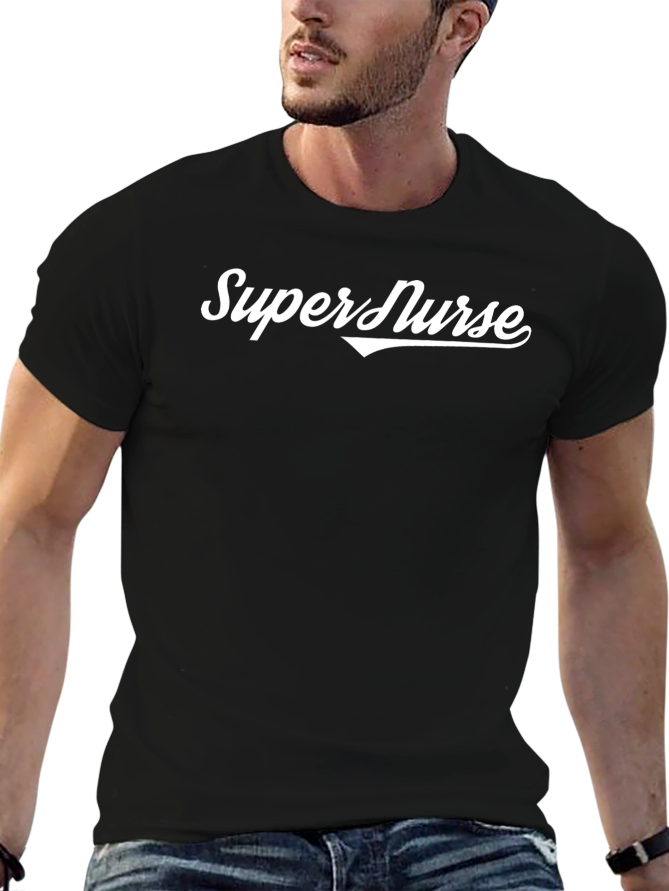 Super Nurse Black Graphic T-Shirt