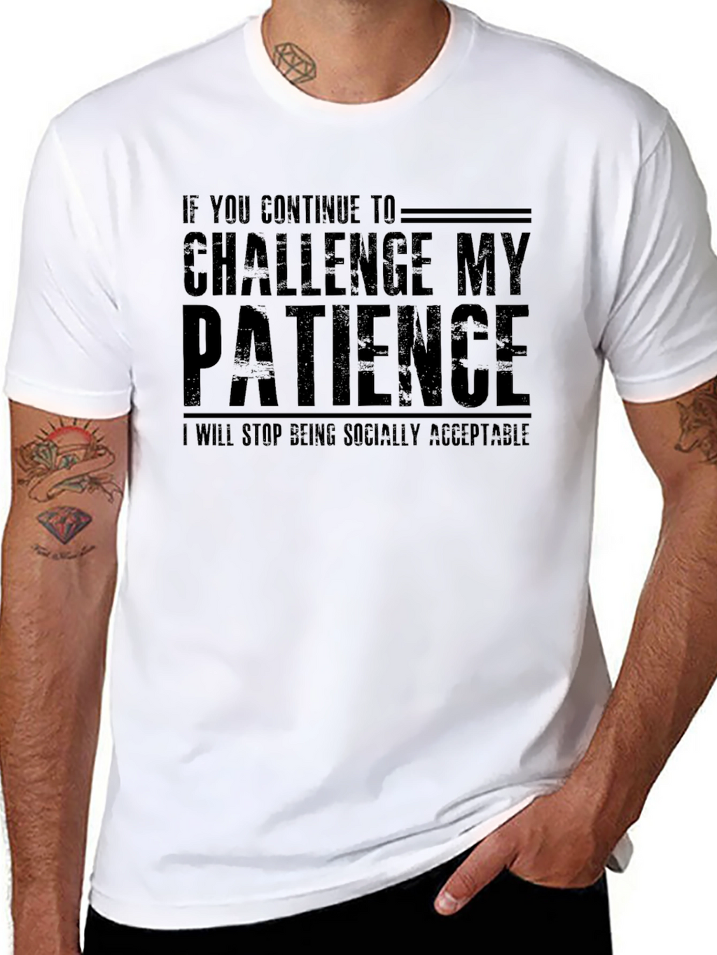 Challenge My Patience Funny Slogan Tee