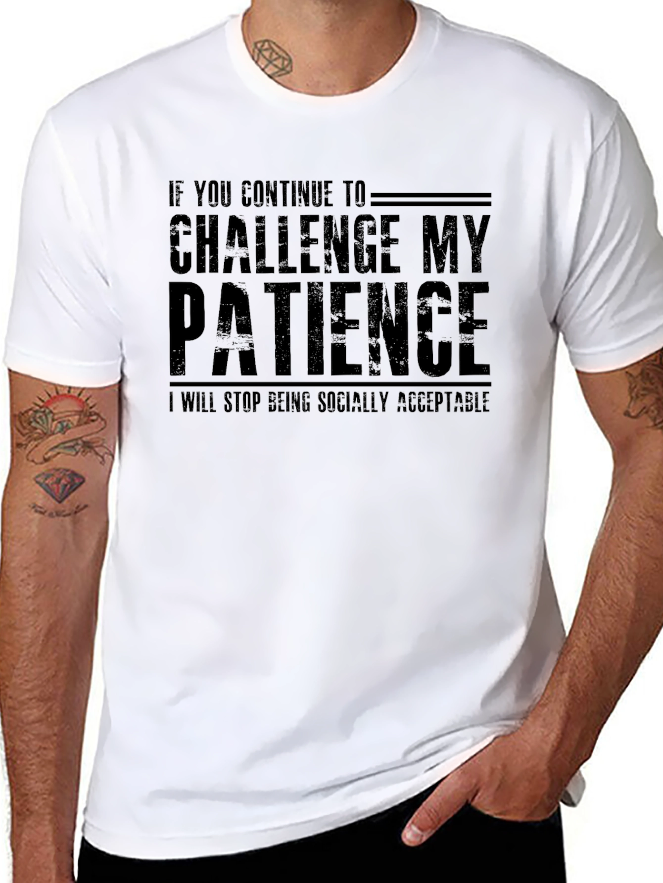 Challenge My Patience Funny Slogan Tee