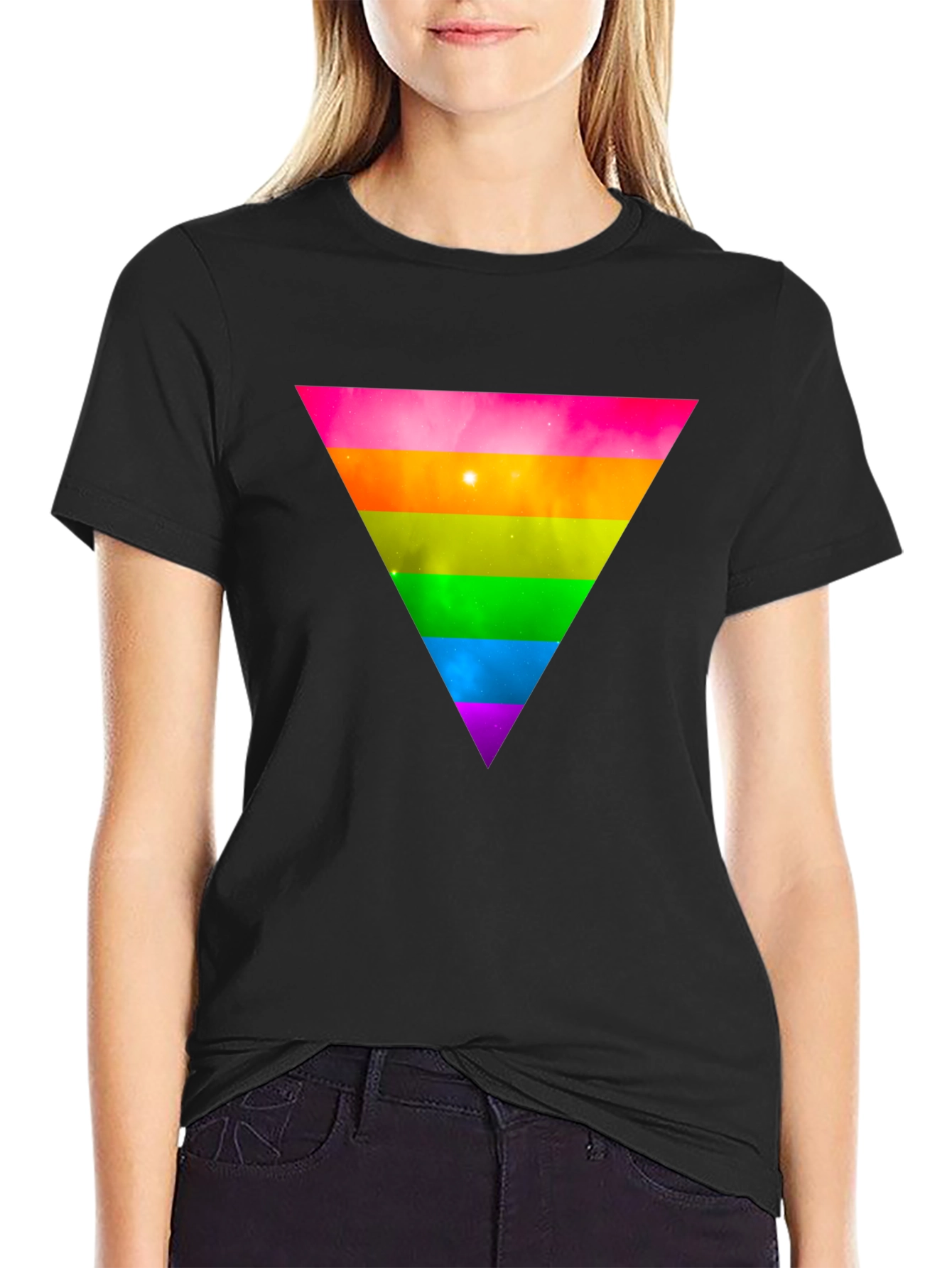 Rainbow Triangle Black T-Shirt - Stylish Graphic Tee