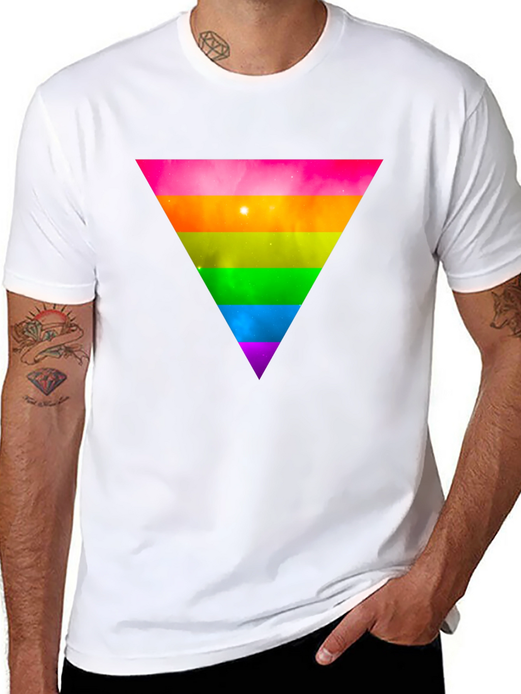Rainbow Triangle Black T-Shirt - Stylish Graphic Tee