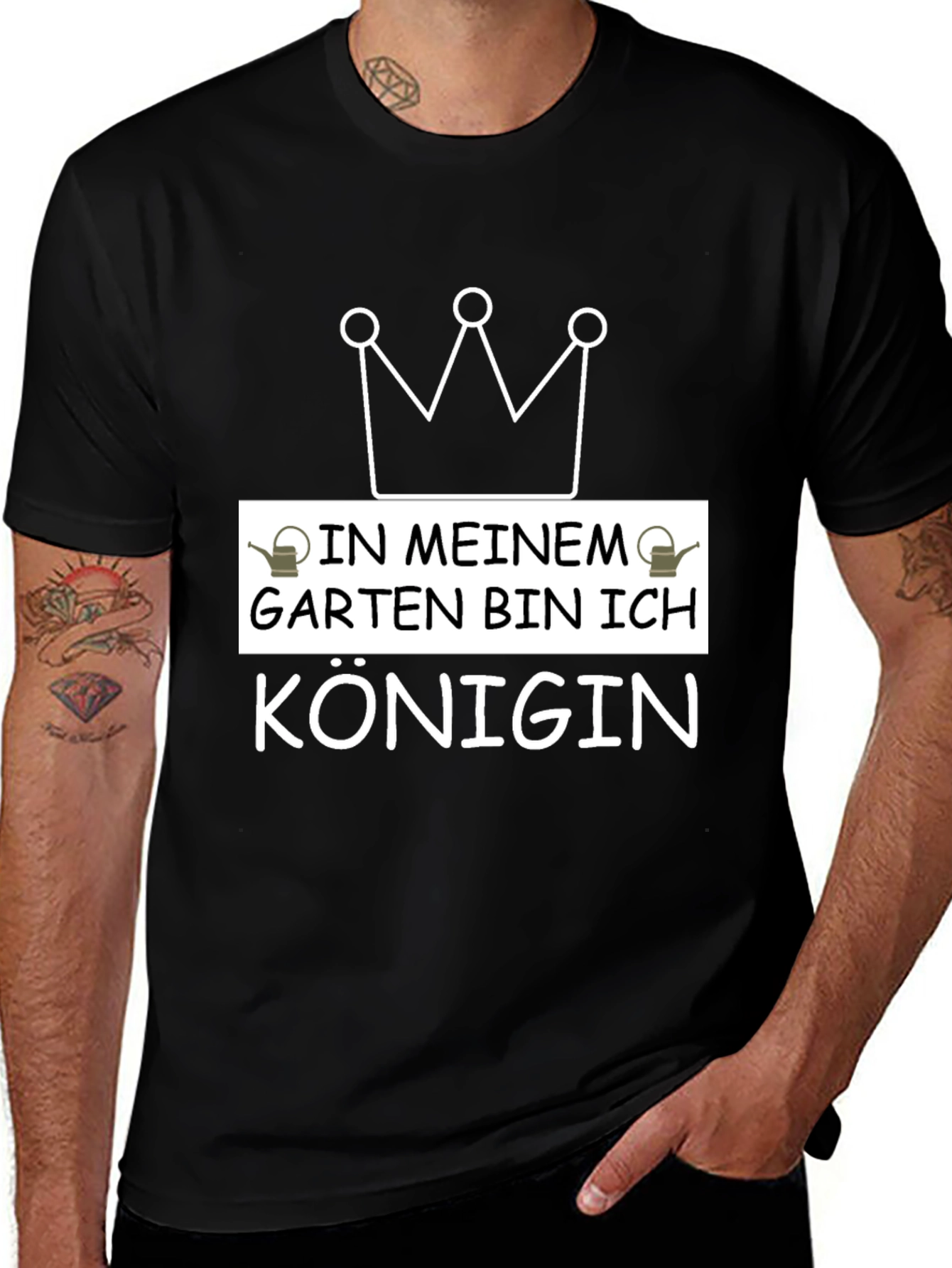 Gardening Queen T-Shirt - Black Graphic Tee