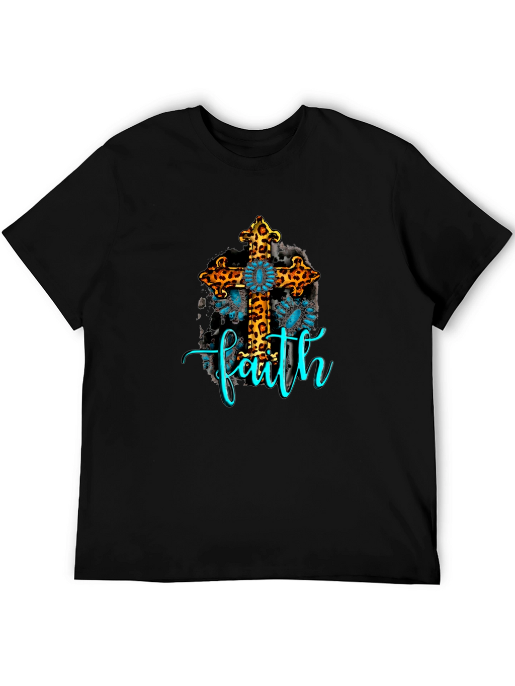 Faith Leopard Cross Graphic Tee