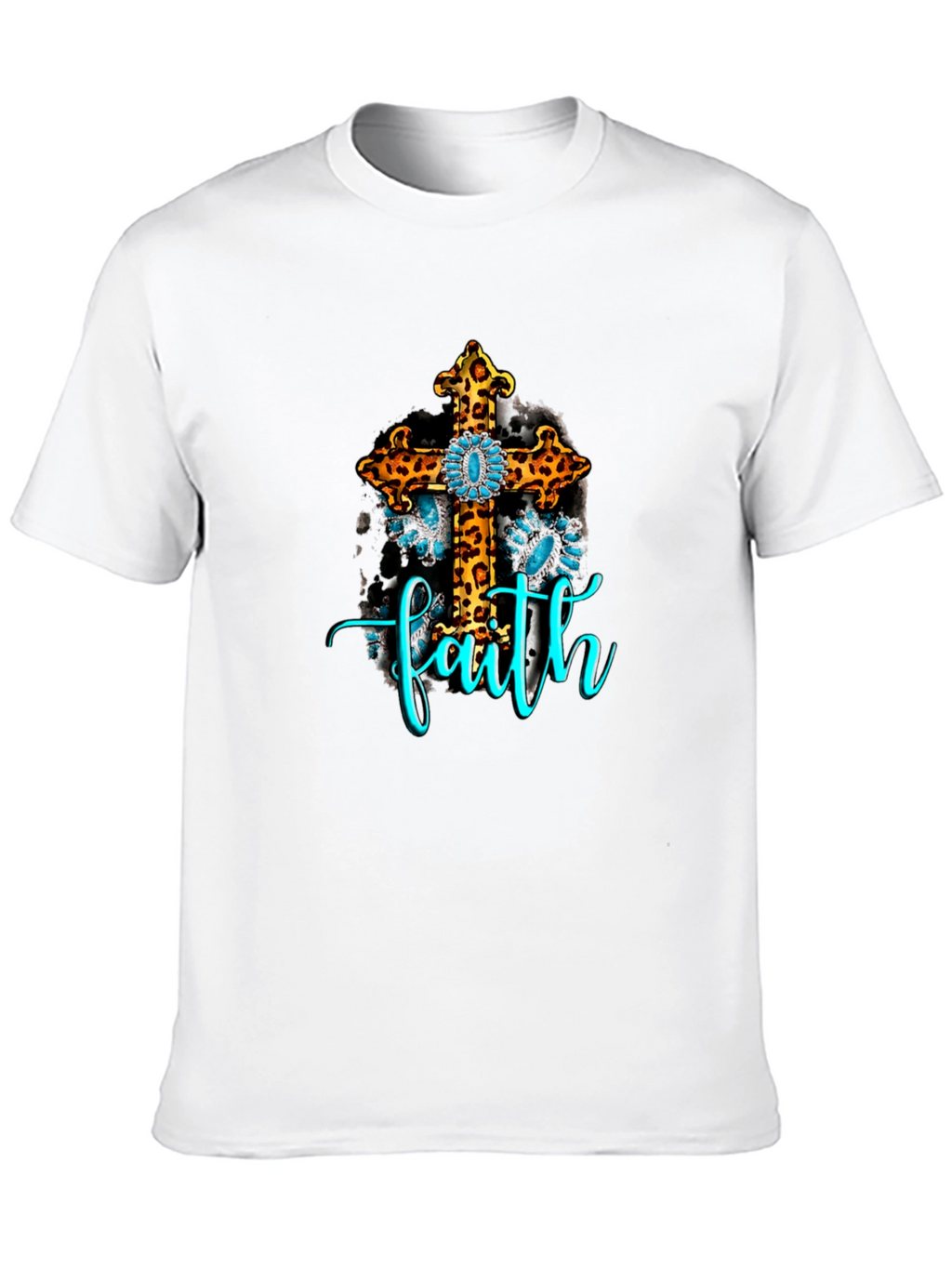 Faith Leopard Cross Graphic Tee