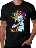 Koi Fish & Lotus Black Graphic Tee