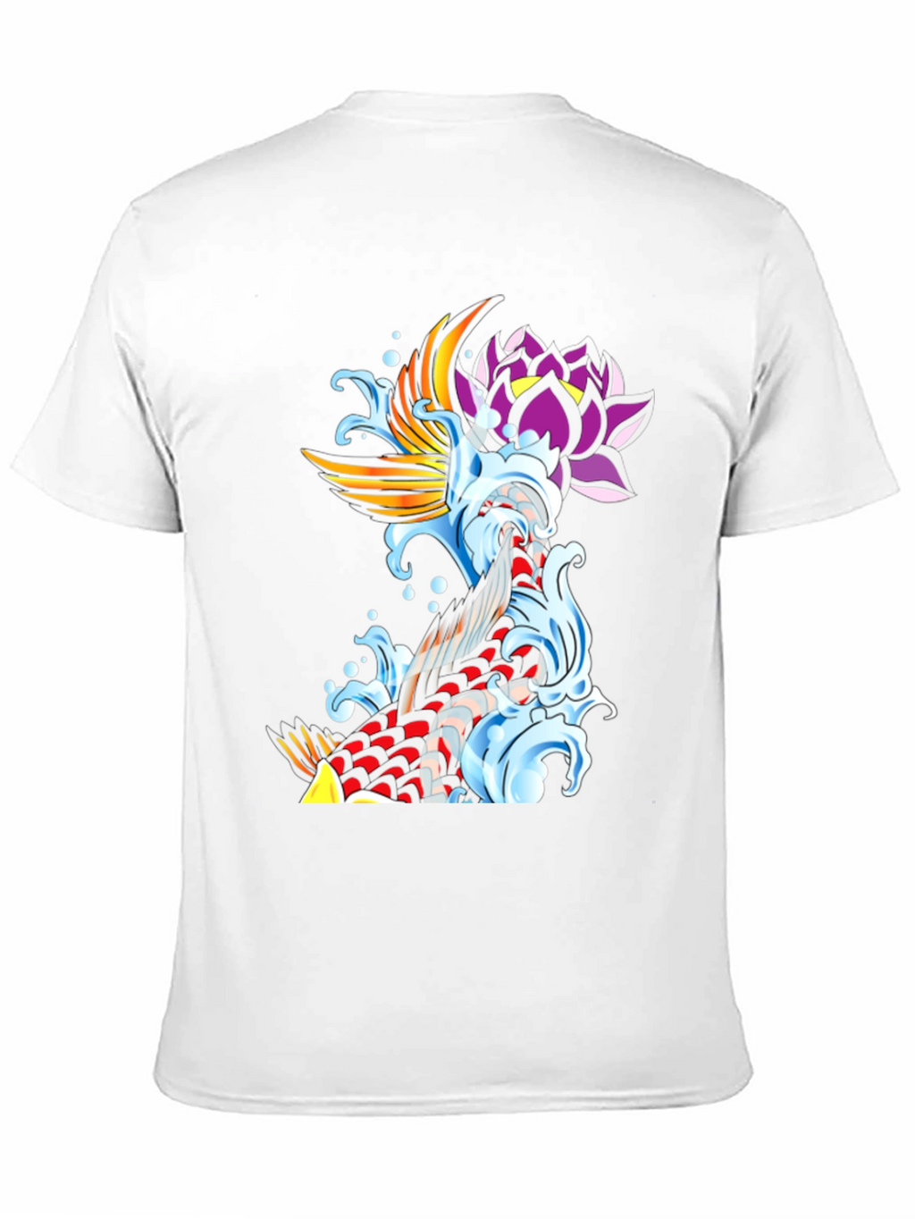 Koi Fish & Lotus Black Graphic Tee