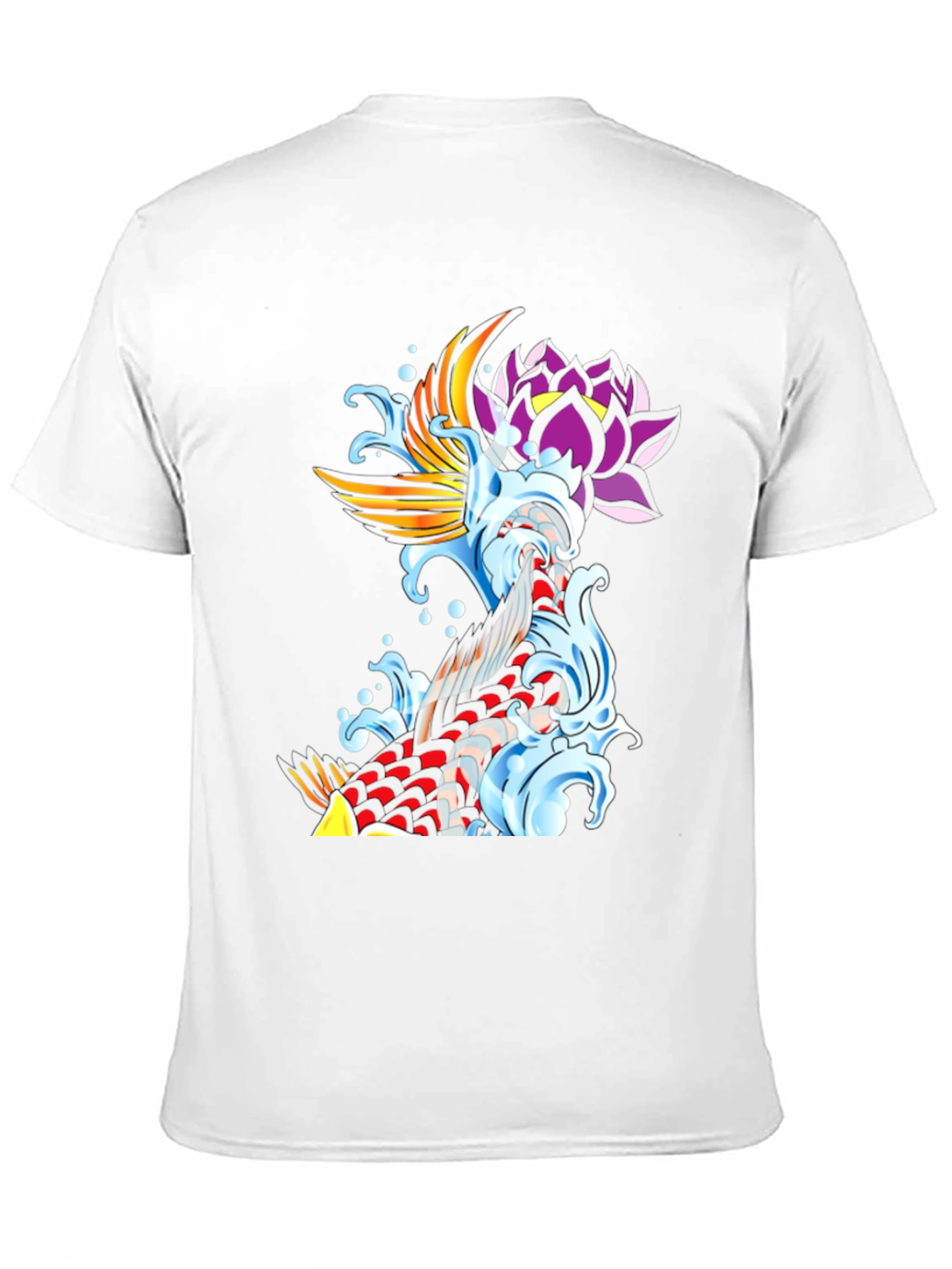 Koi Fish & Lotus Black Graphic Tee