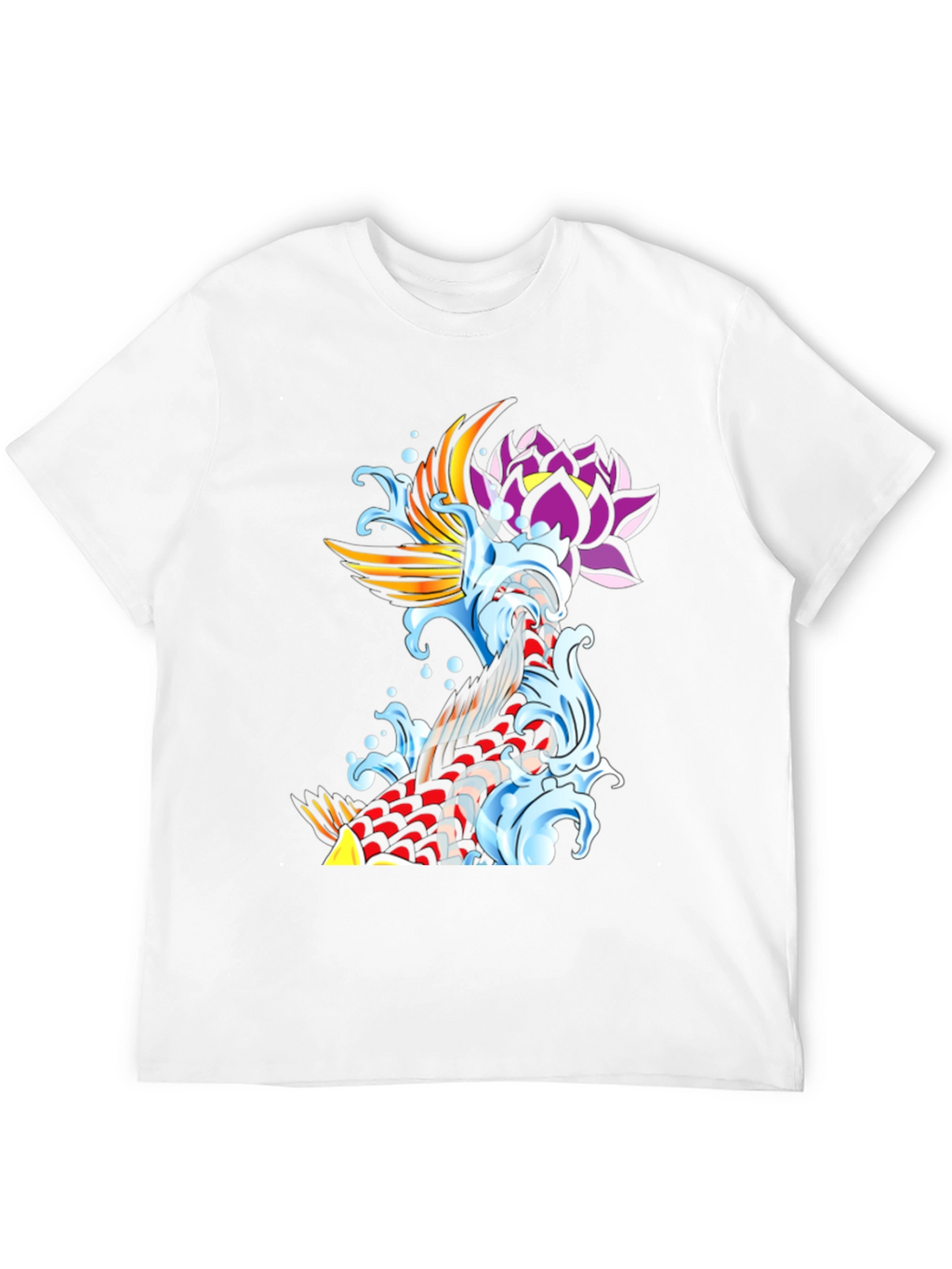 Koi Fish & Lotus Black Graphic Tee