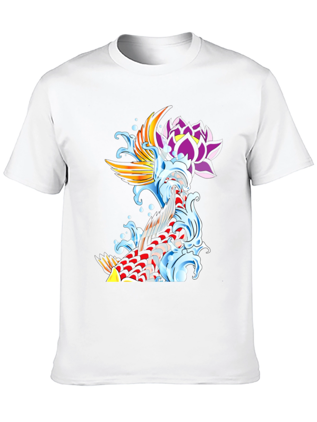 Koi Fish & Lotus Black Graphic Tee
