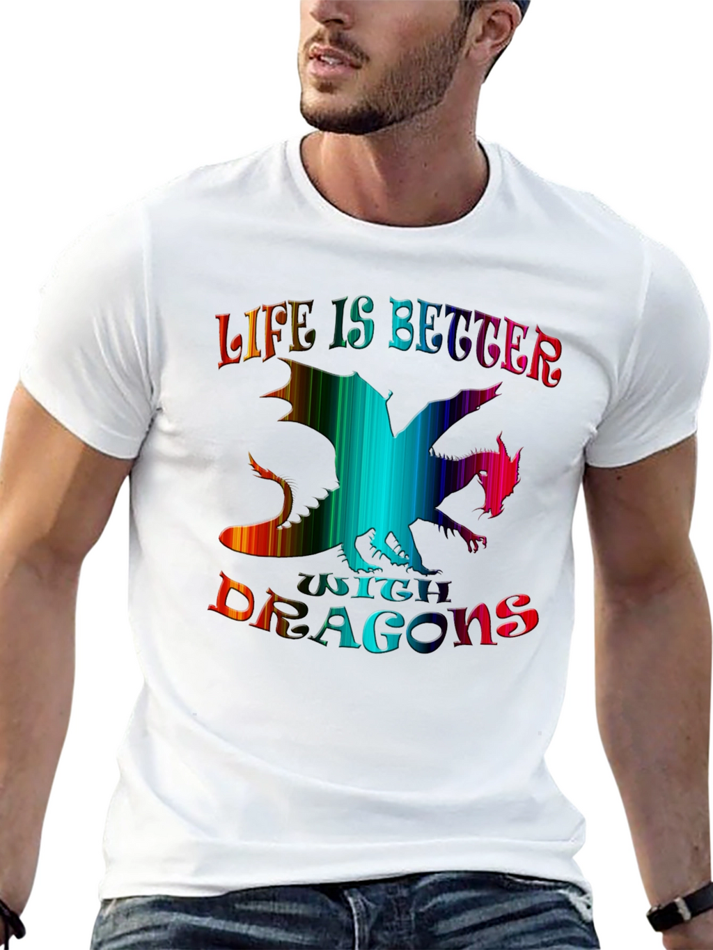 Life is Better with Dragons Black Graphic Tee