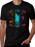Life is Better with Dragons Black Graphic Tee