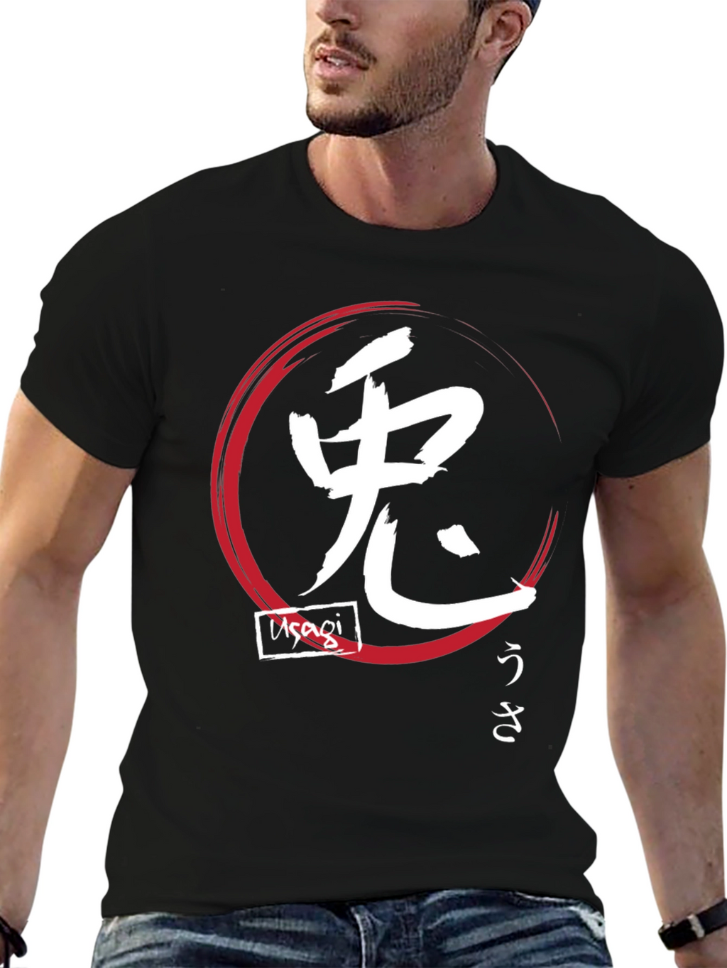 Japanese Graphic T-Shirt - Usagi Design