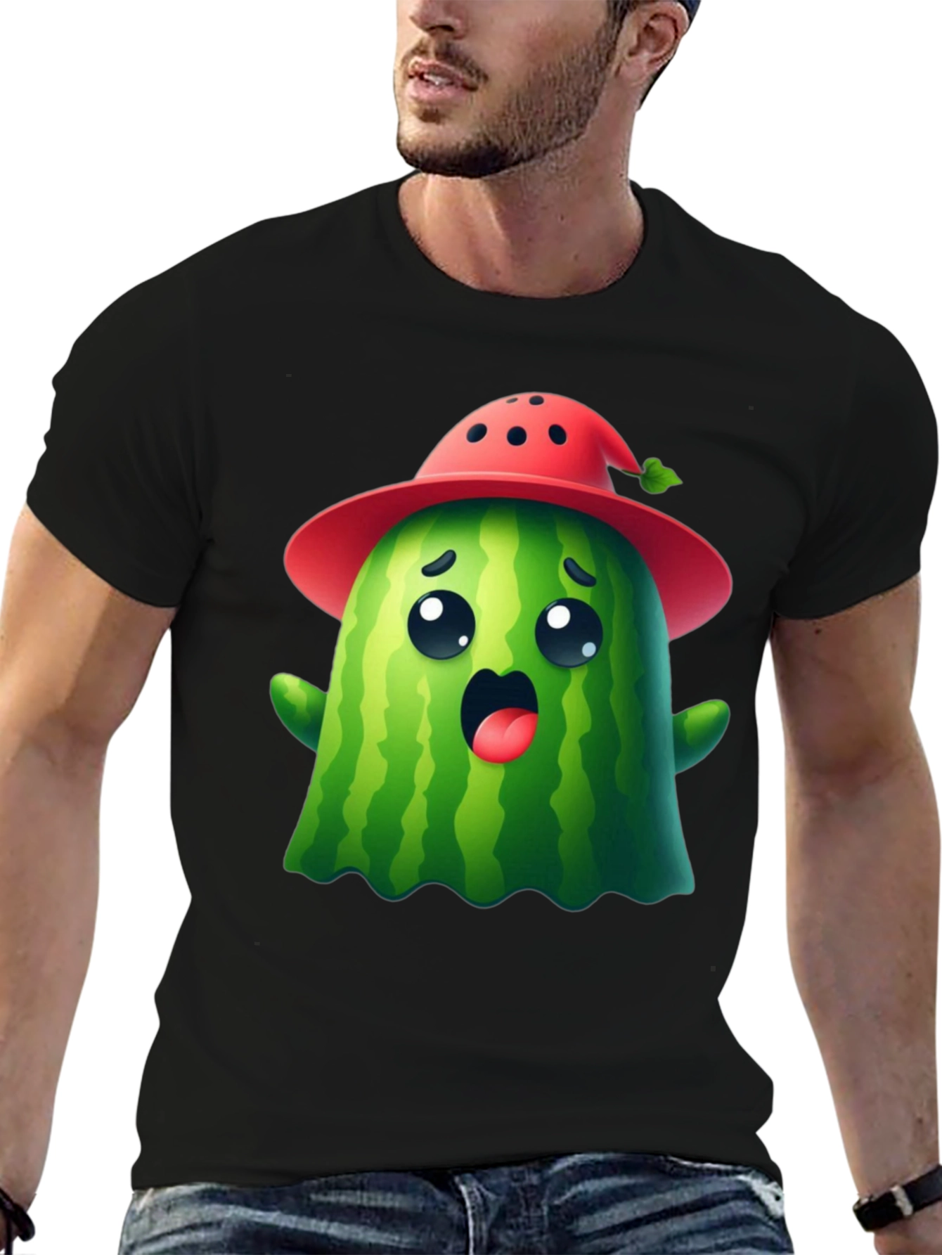 Cute Watermelon Ghost T-Shirt - Halloween Ready!