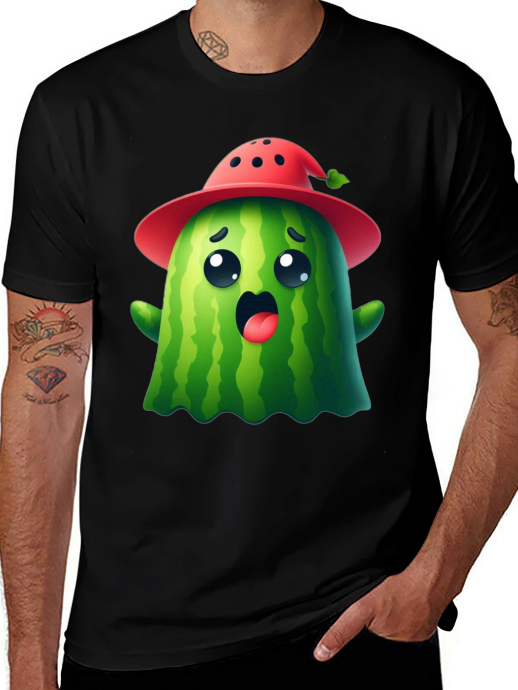 Cute Watermelon Ghost T-Shirt - Halloween Ready!