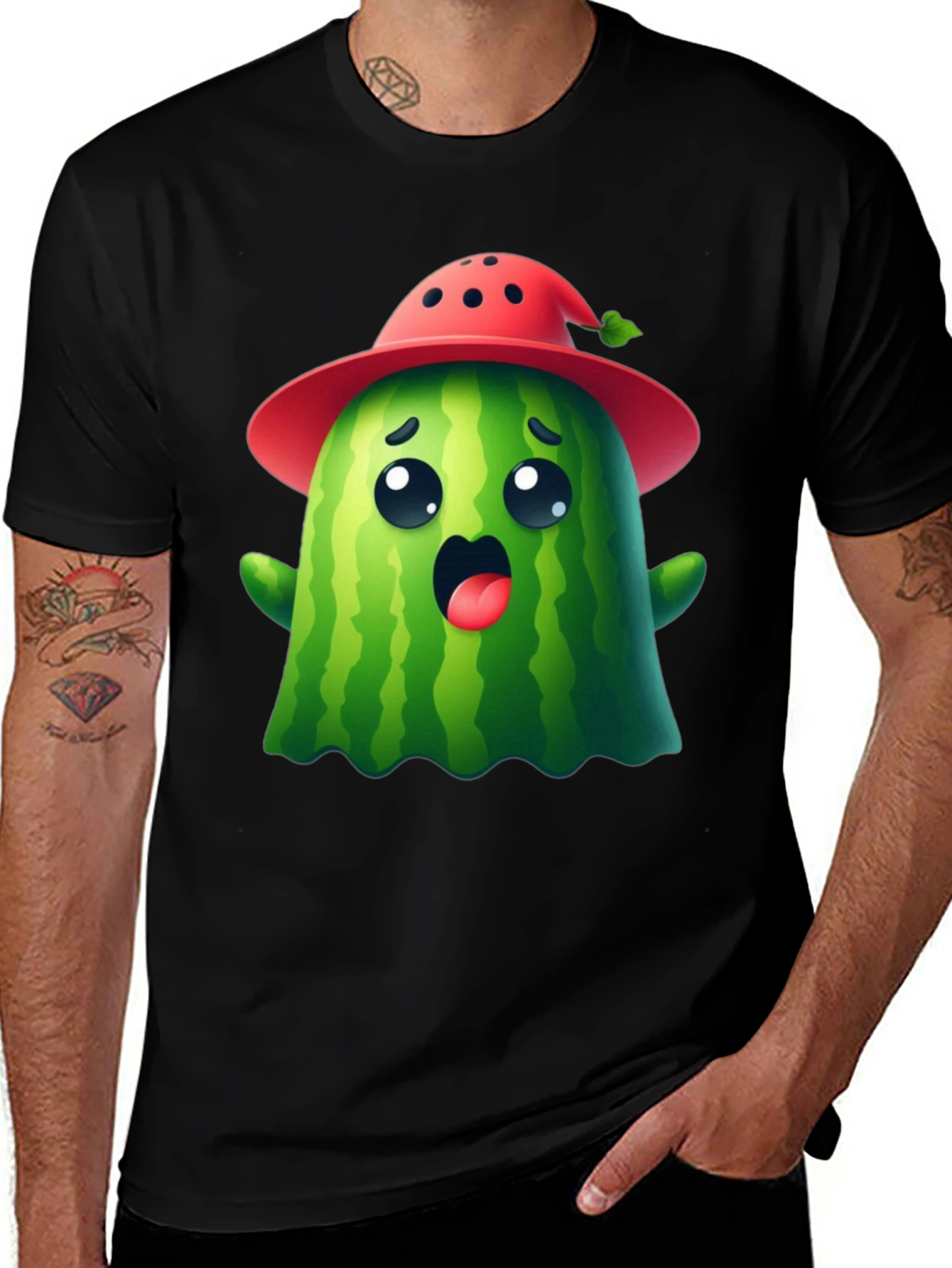 Cute Watermelon Ghost T-Shirt - Halloween Ready!