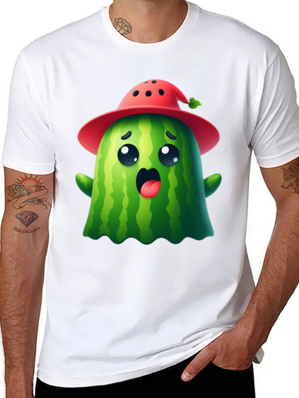 Cute Watermelon Ghost T-Shirt - Halloween Ready!