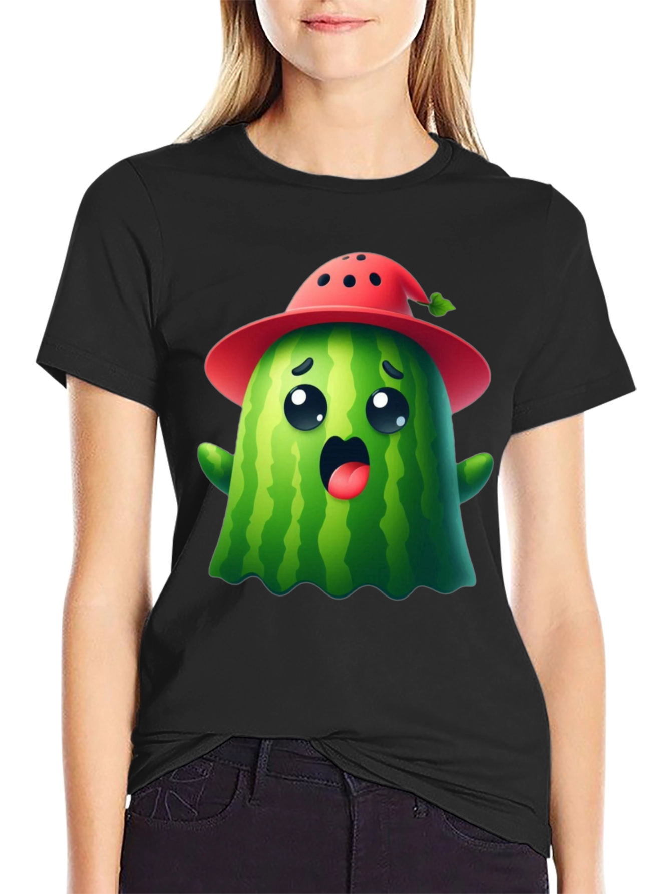 Cute Watermelon Ghost T-Shirt - Halloween Ready!