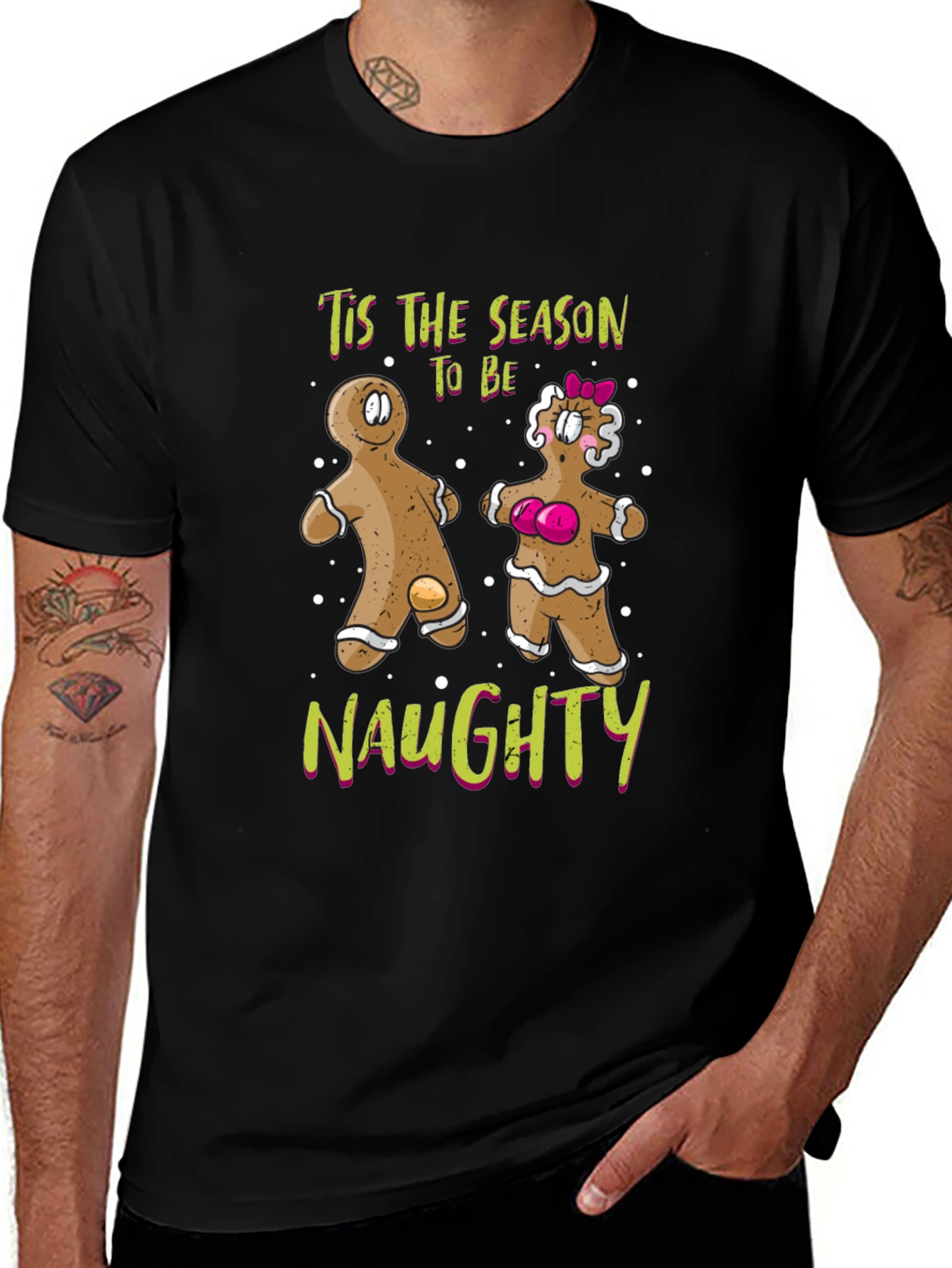 Tis The Season To Be Naughty Gingerbread T-Shirt