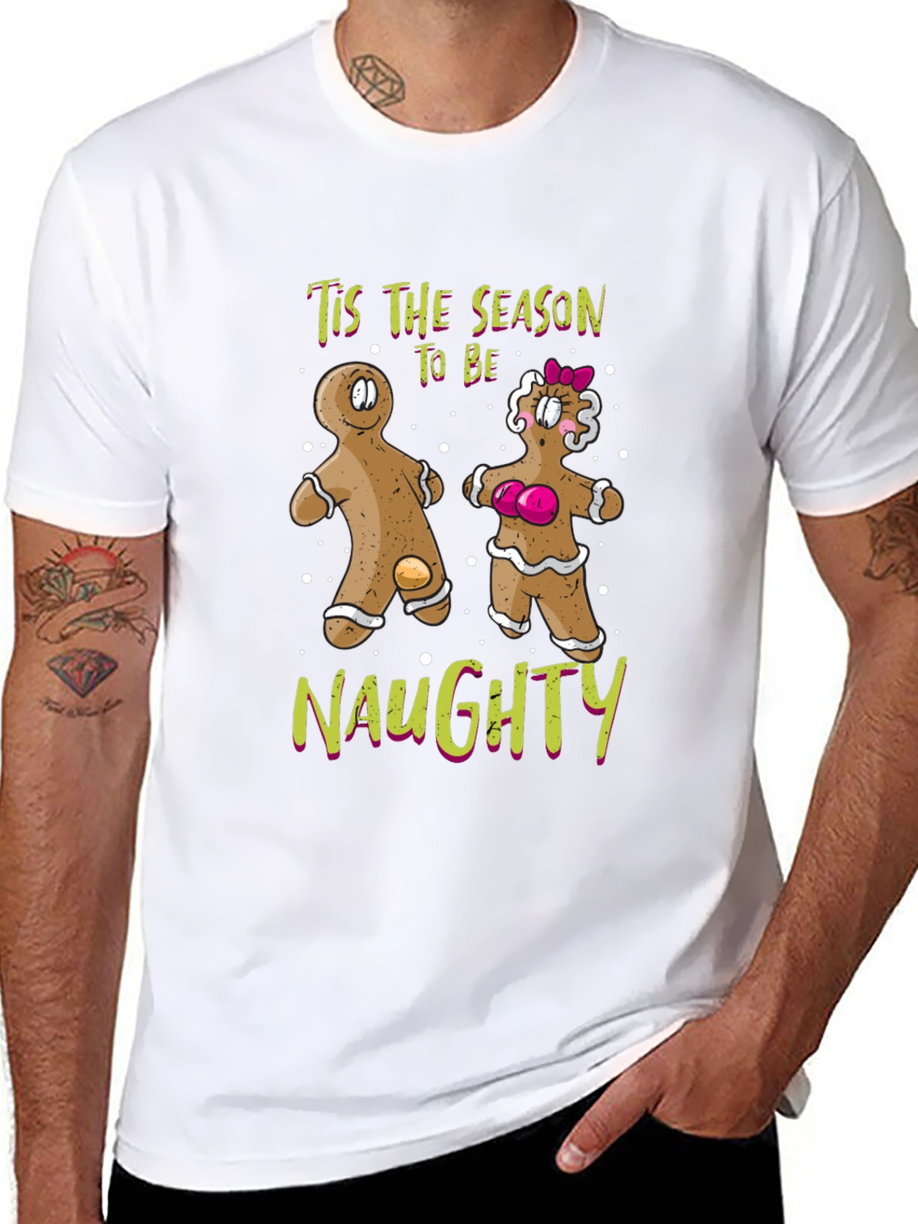 Tis The Season To Be Naughty Gingerbread T-Shirt