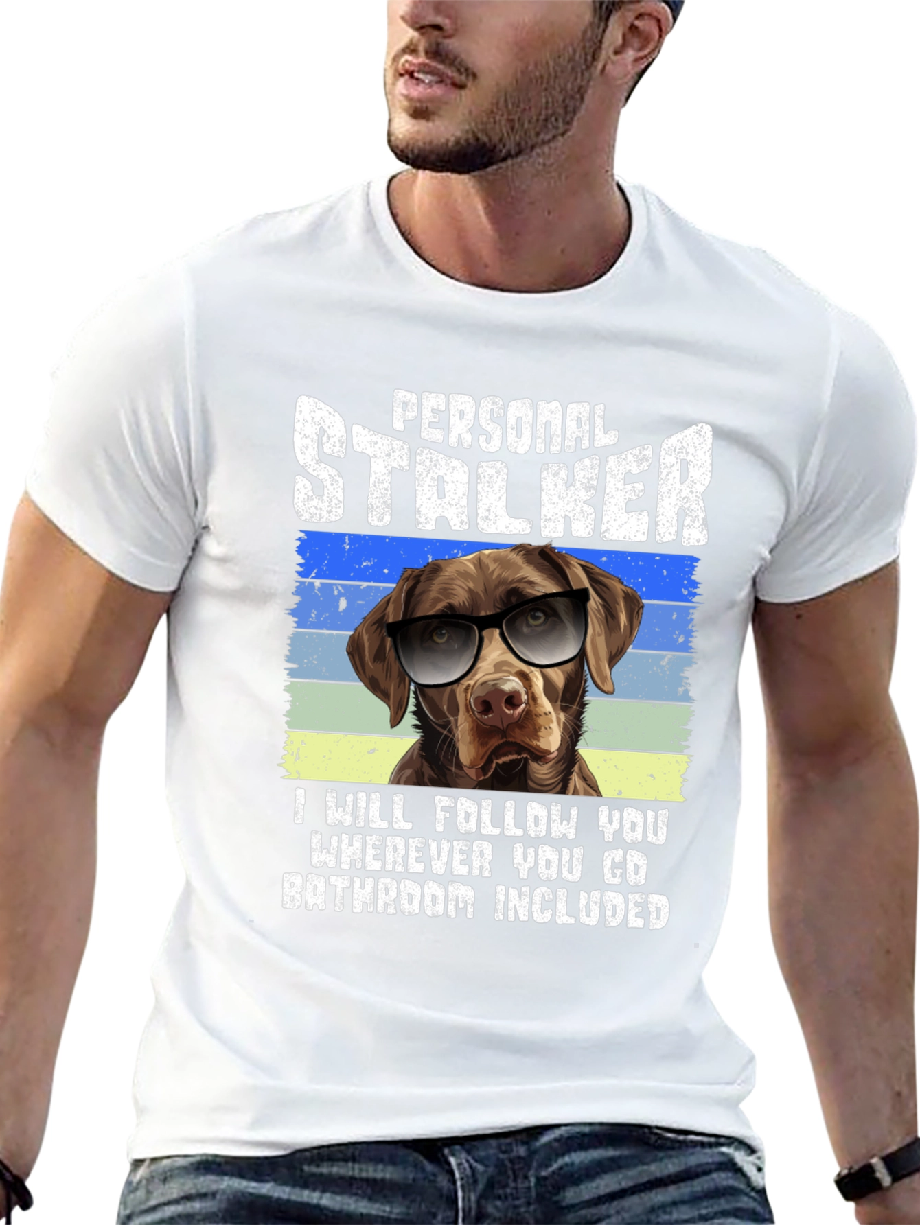 Personal Stalker Dog Graphic T-Shirt