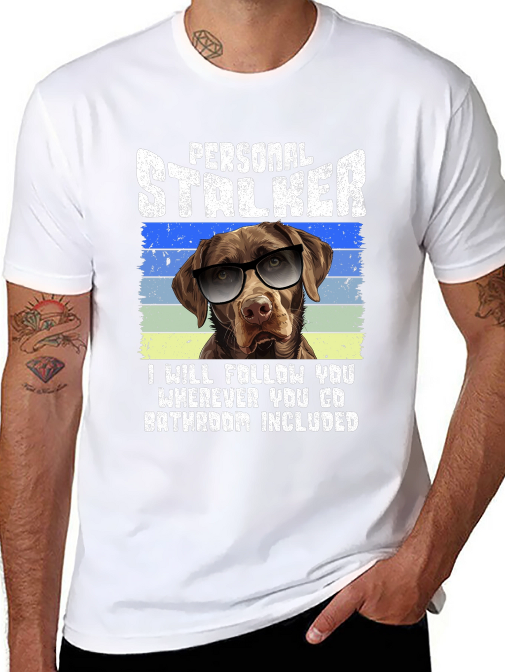 Personal Stalker Dog Graphic T-Shirt