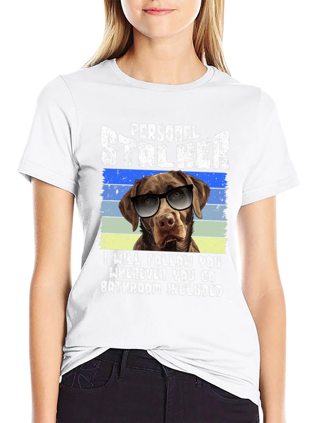 Personal Stalker Dog Graphic T-Shirt
