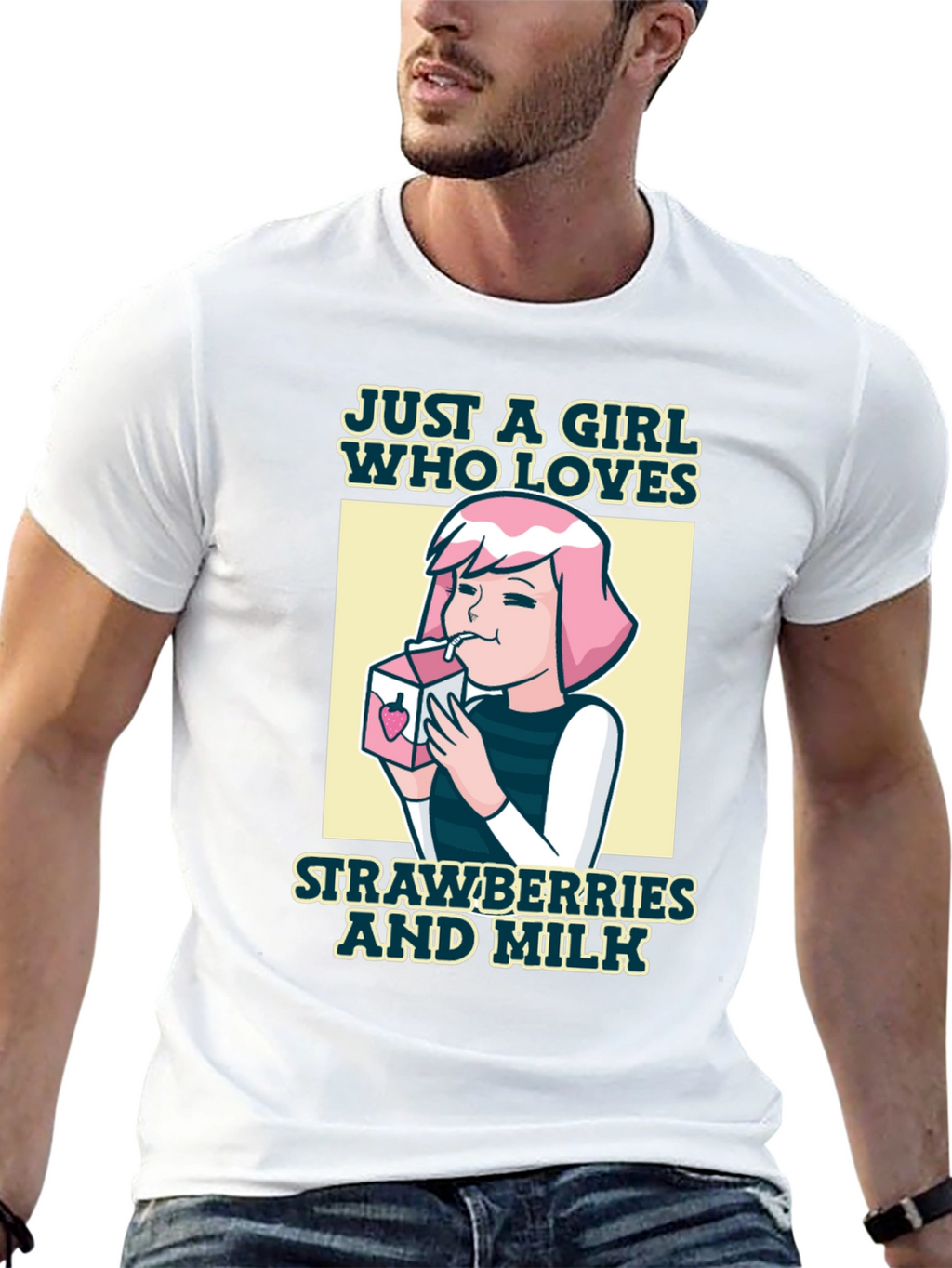 Just a Girl Who Loves Strawberries and Milk T-Shirt