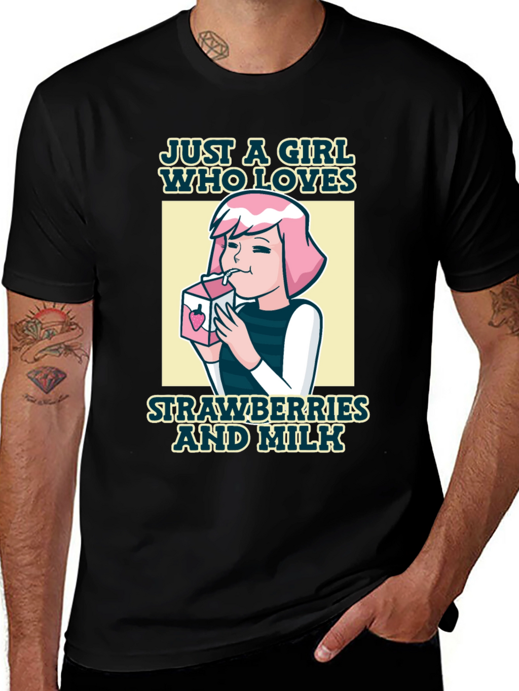 Just a Girl Who Loves Strawberries and Milk T-Shirt