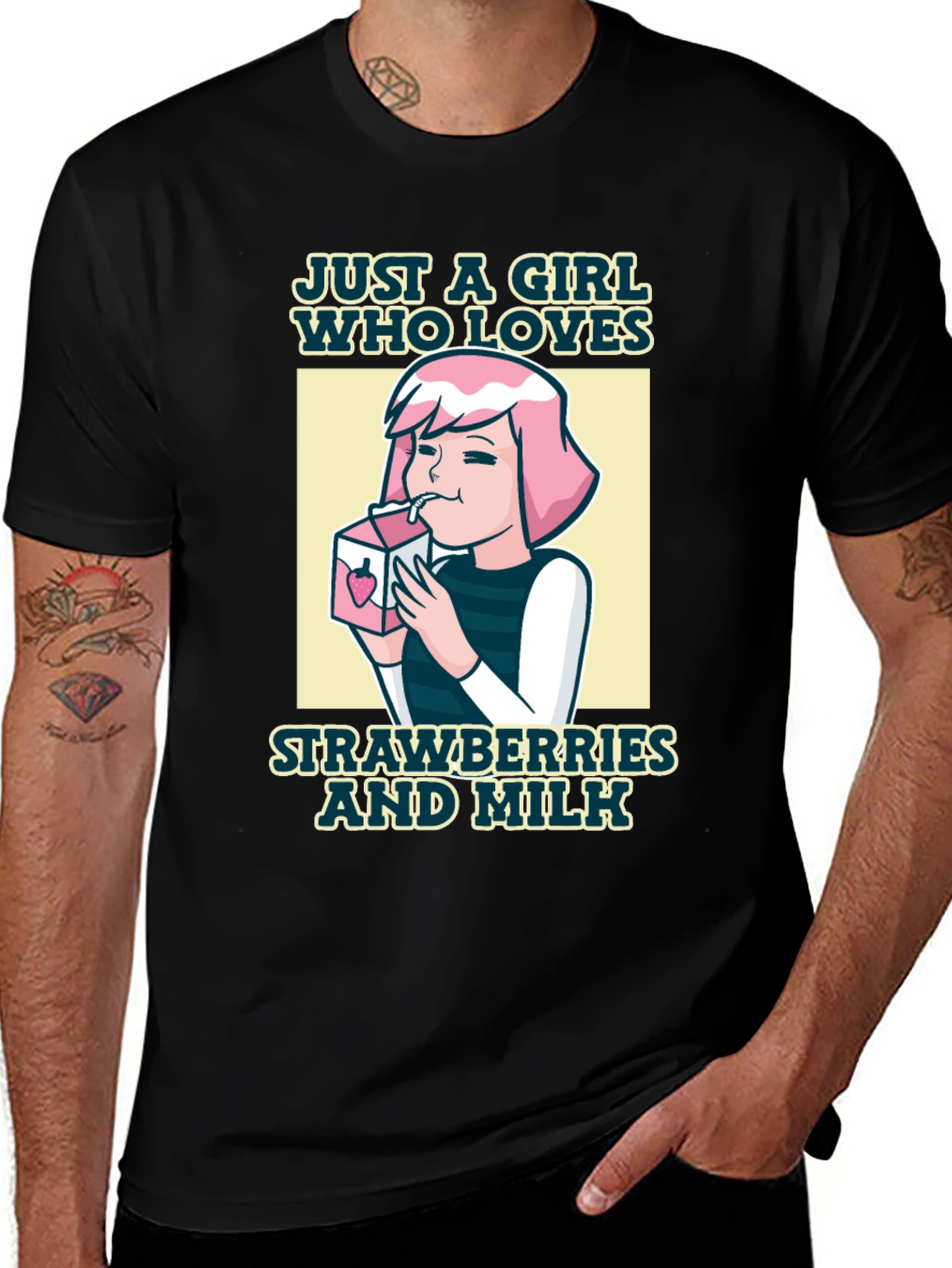 Just a Girl Who Loves Strawberries and Milk T-Shirt