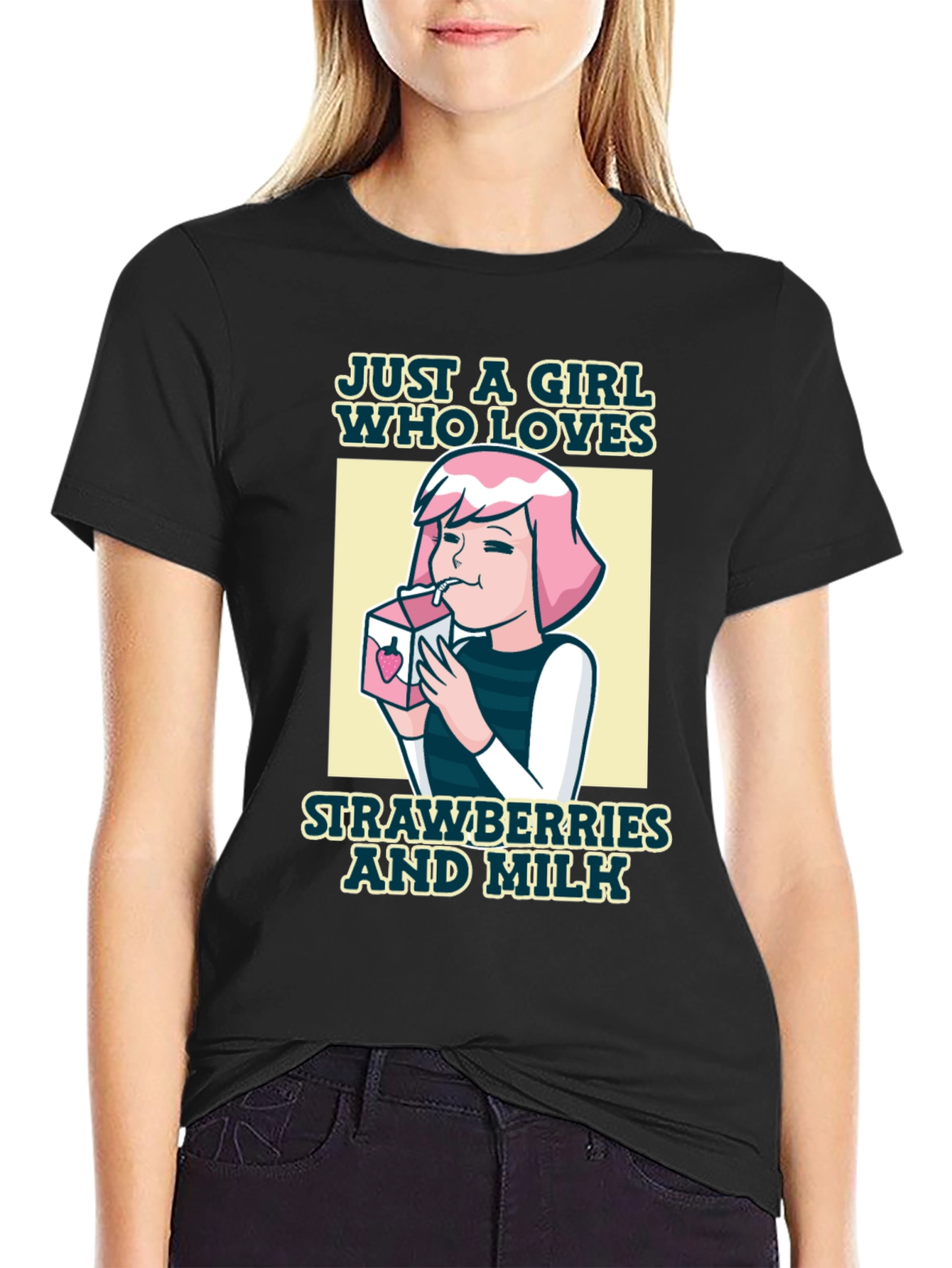 Just a Girl Who Loves Strawberries and Milk T-Shirt