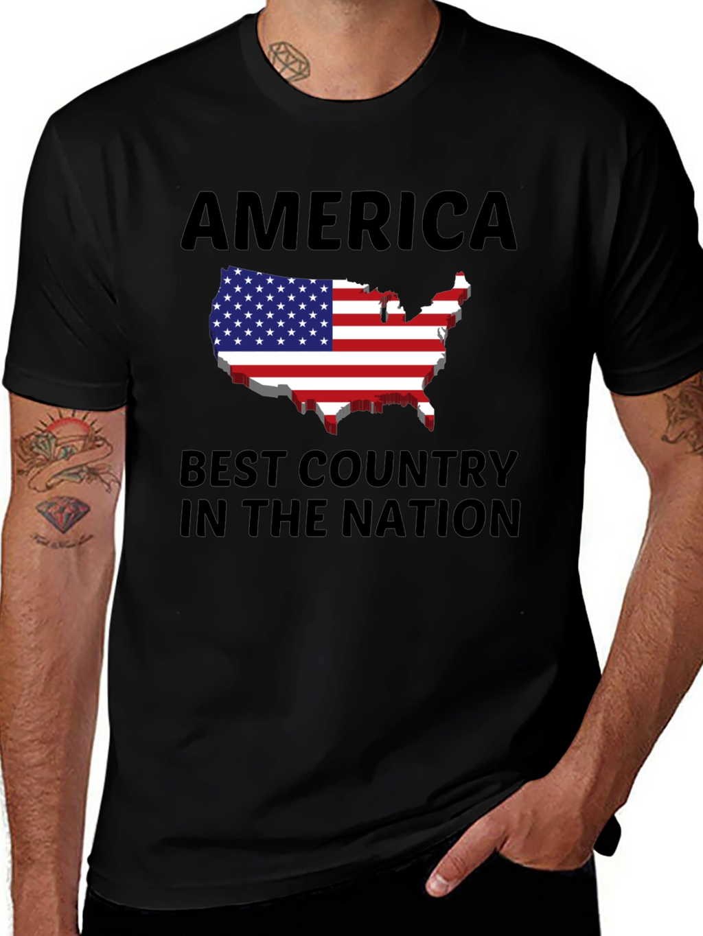 America Best Country Patriotic Graphic Tee