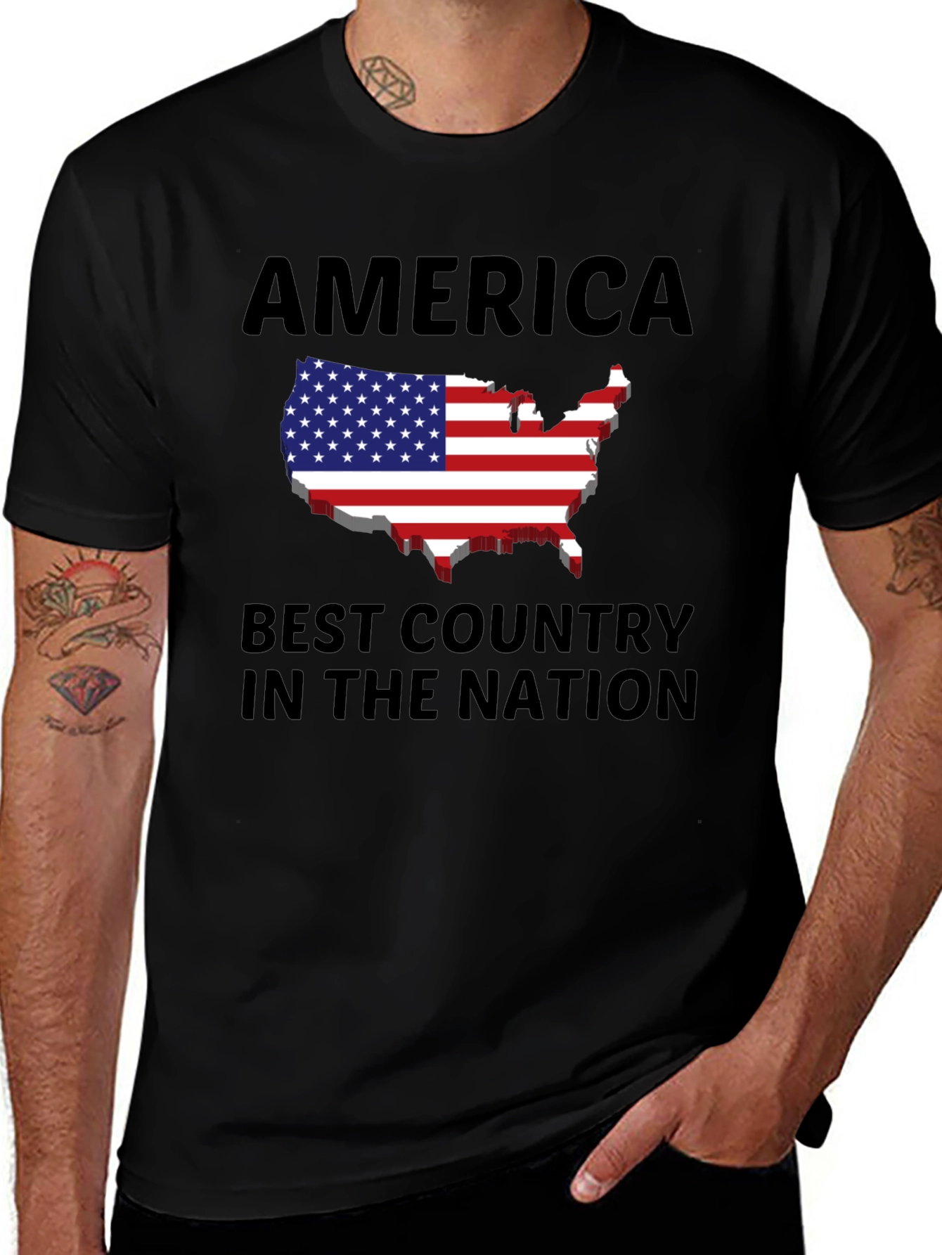 America Best Country Patriotic Graphic Tee