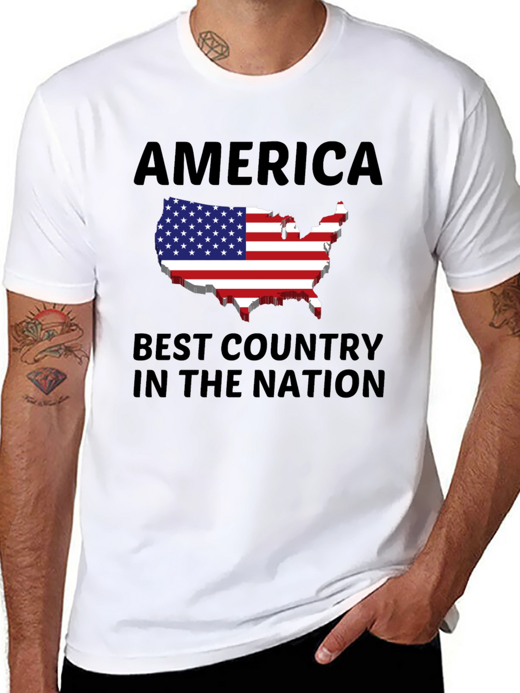 America Best Country Patriotic Graphic Tee