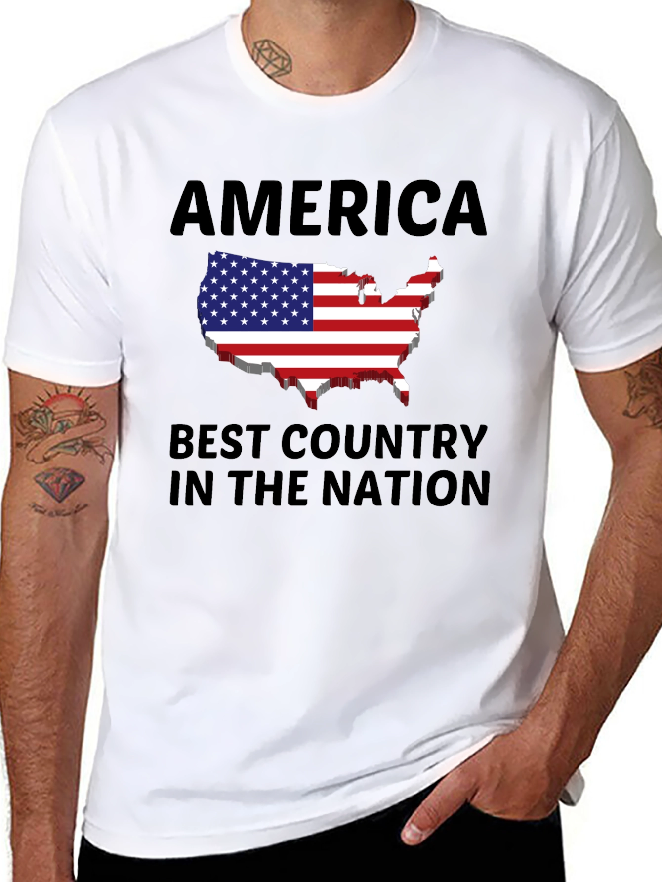 America Best Country Patriotic Graphic Tee