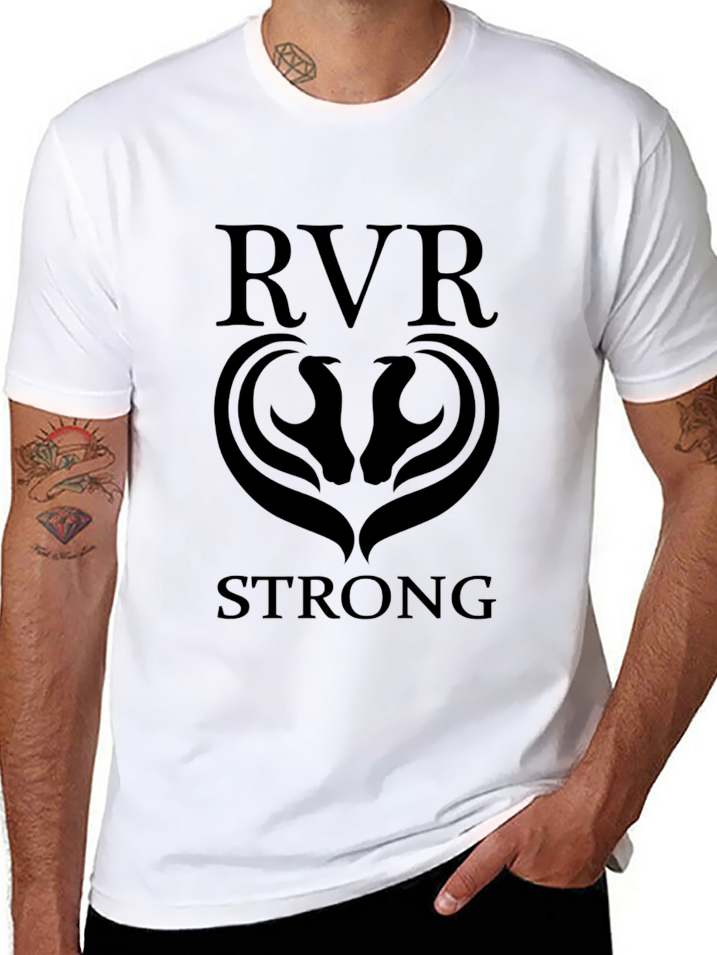 RVR Strong Black Graphic Tee