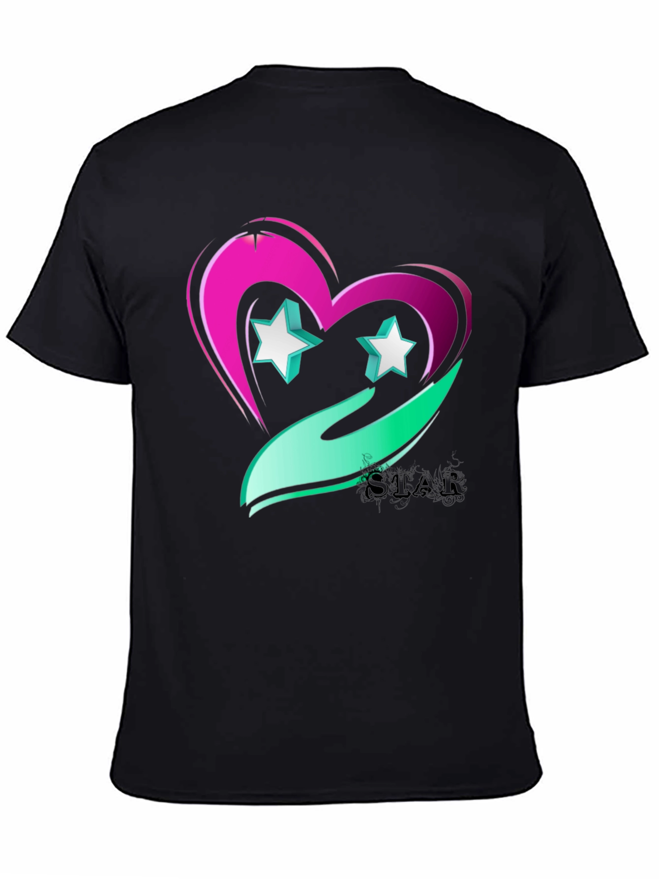 Star Heart Graphic Tee - Trendy Casual Wear