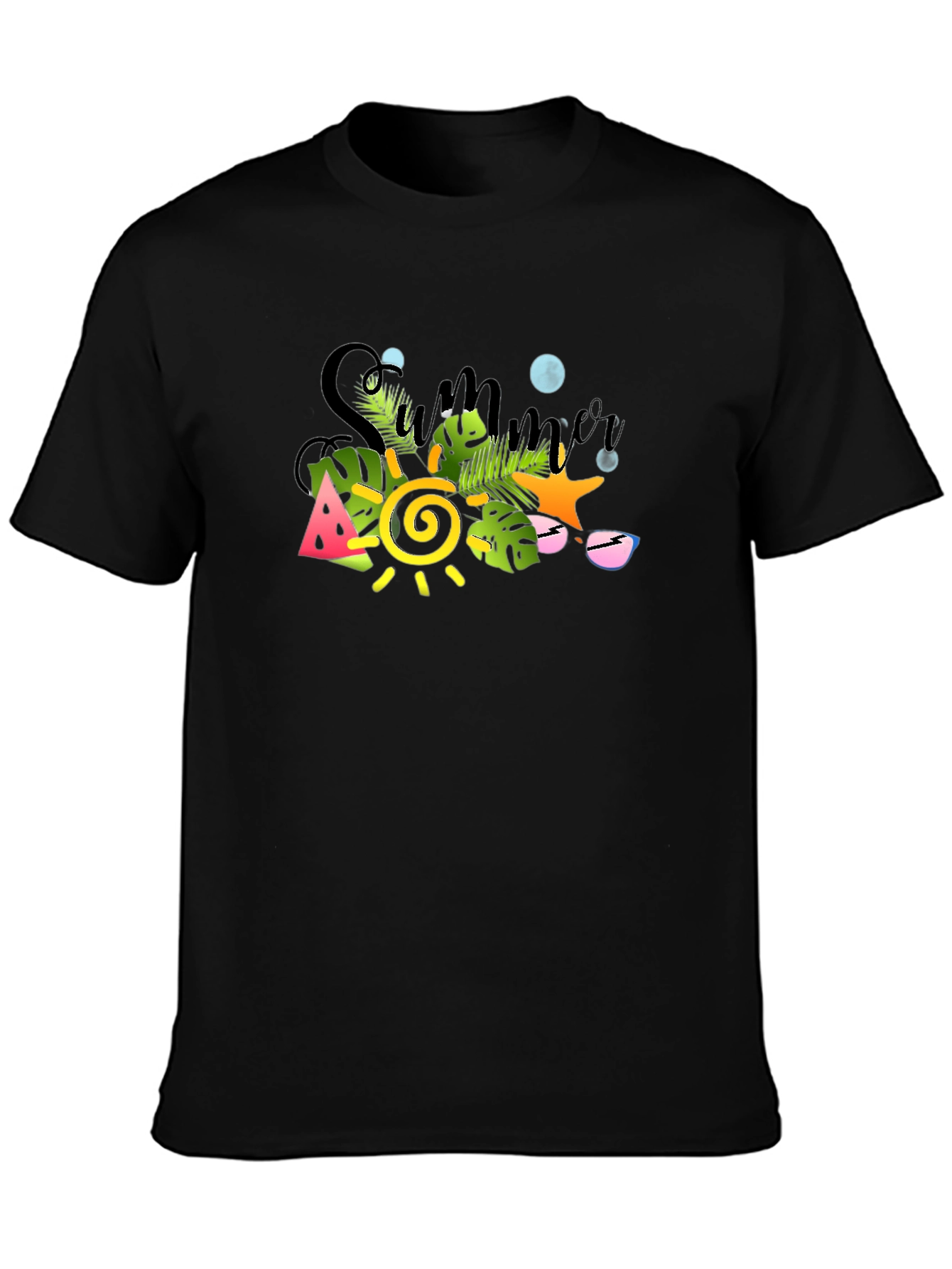 Summer Vibes Graphic Tee - Black T-Shirt
