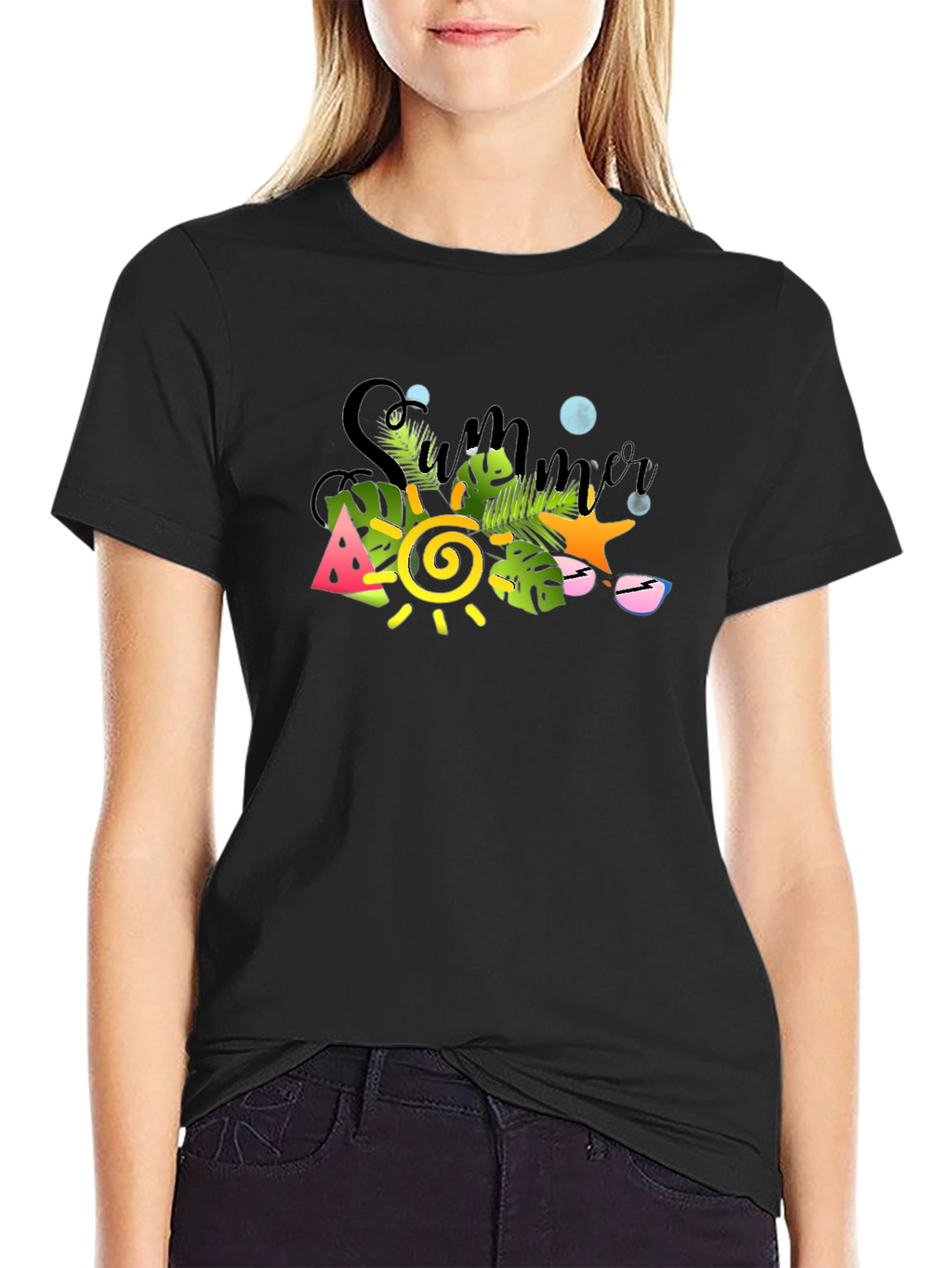 Summer Vibes Graphic Tee - Black T-Shirt
