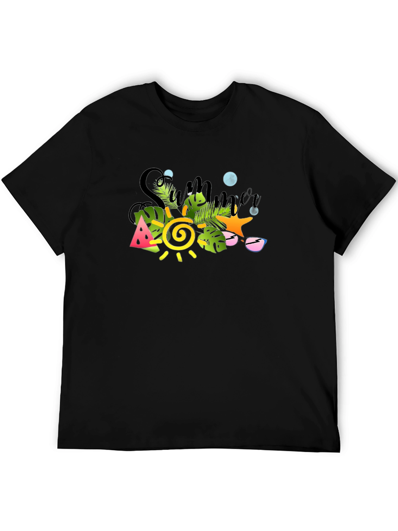 Summer Vibes Graphic Tee - Black T-Shirt
